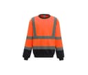 YOKO Sweat col rond haute visibilité HI VIS ORANGE/NAVY