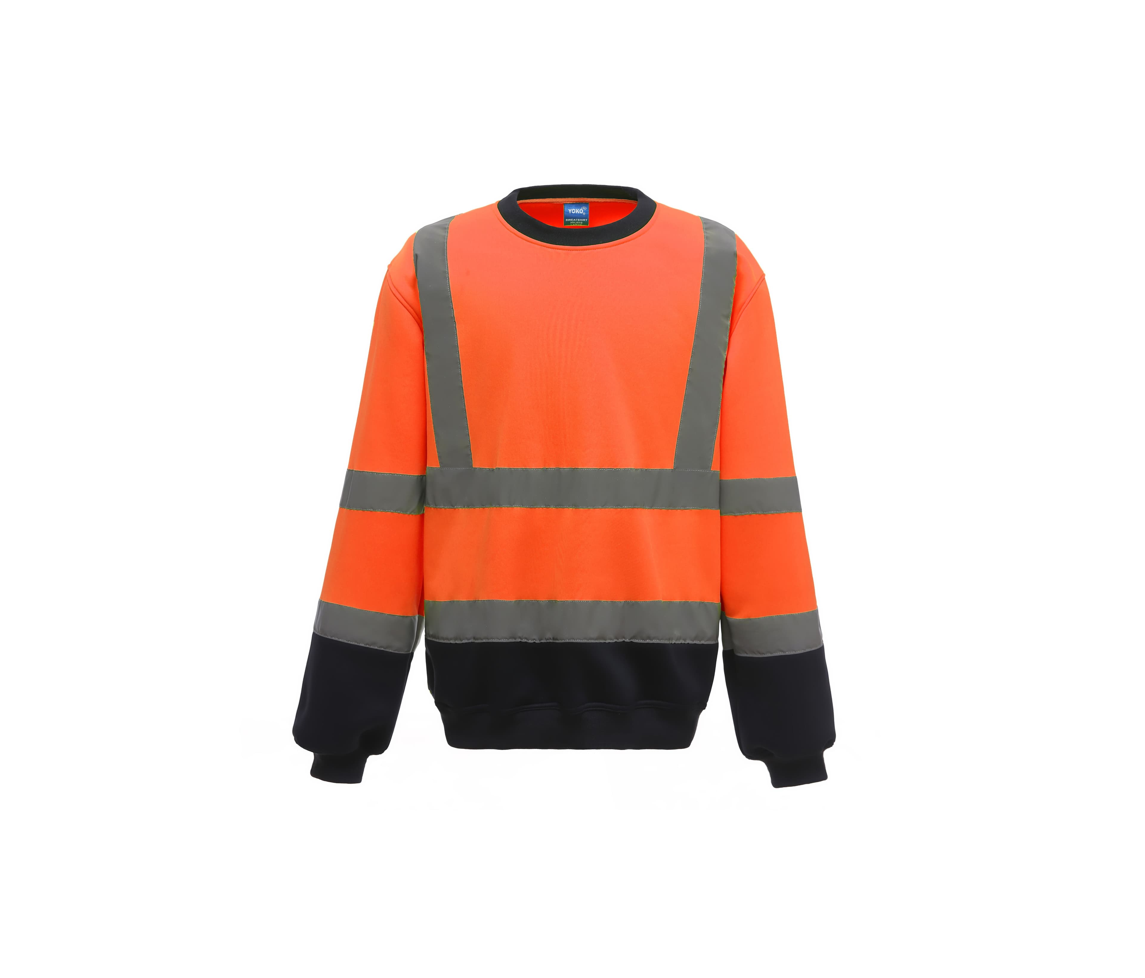 Sweat col rond haute visibilité HI VIS ORANGE/NAVY