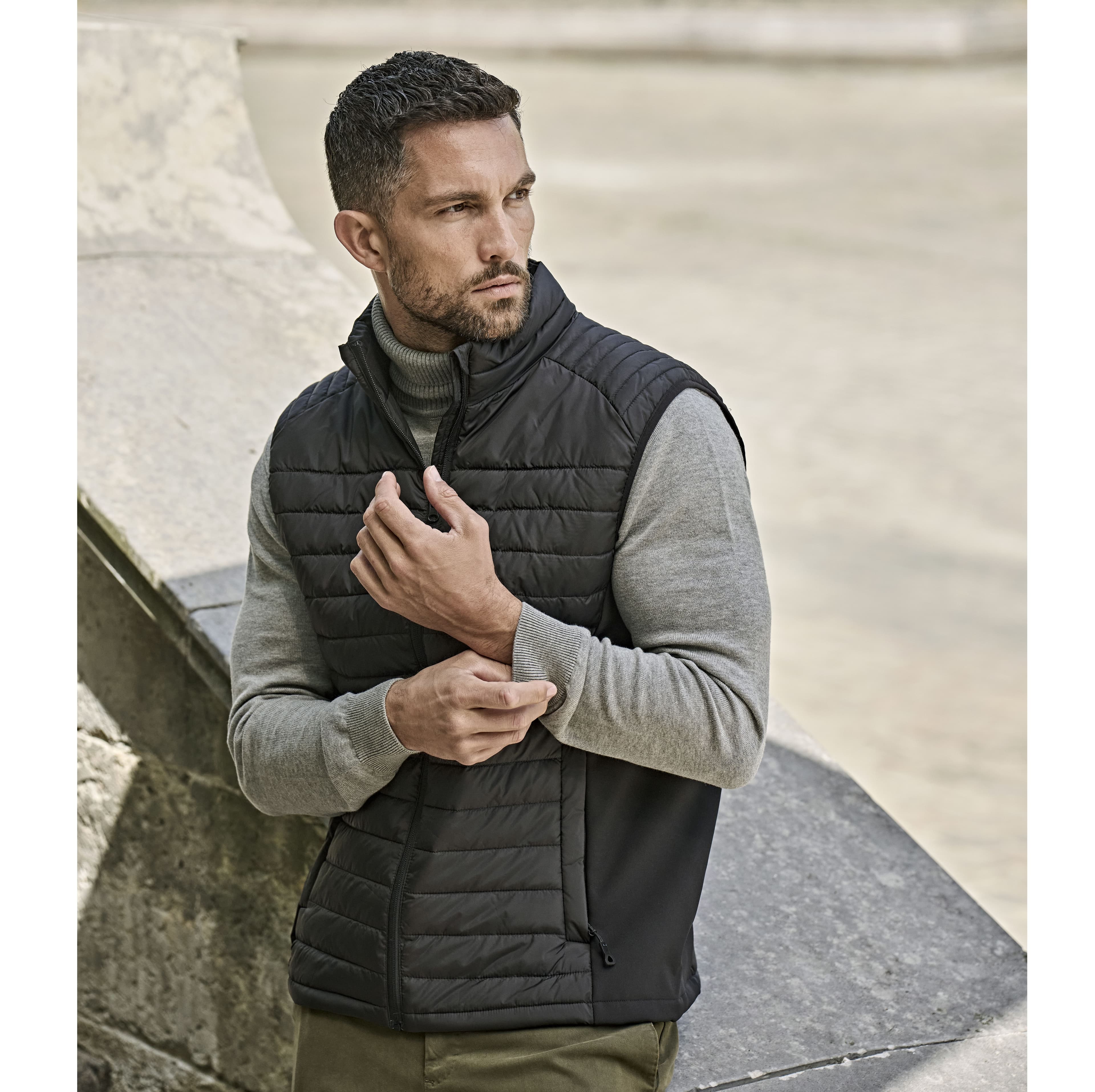 Bodywarmer bi-matière homme