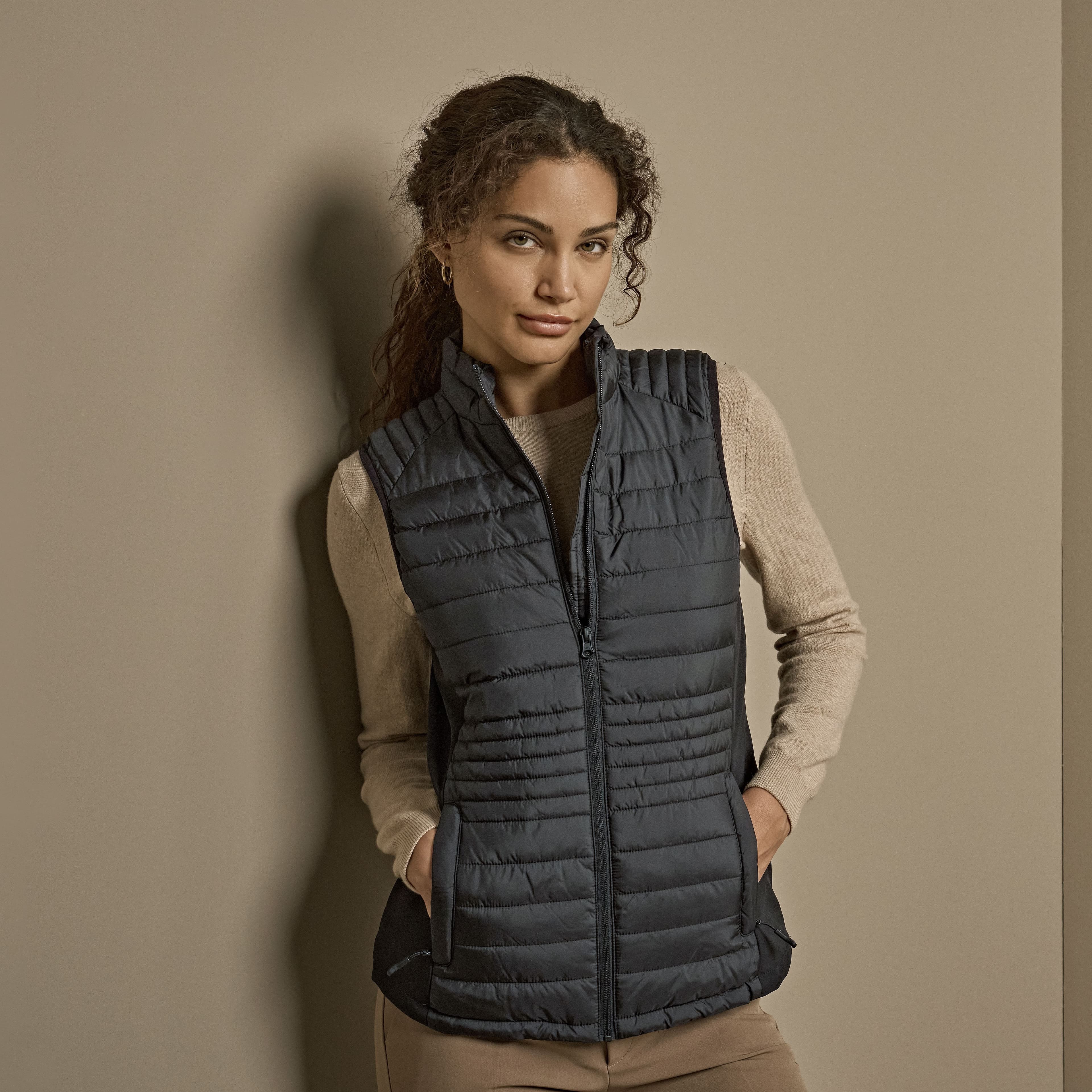 Bodywarmer bi-matière femme
