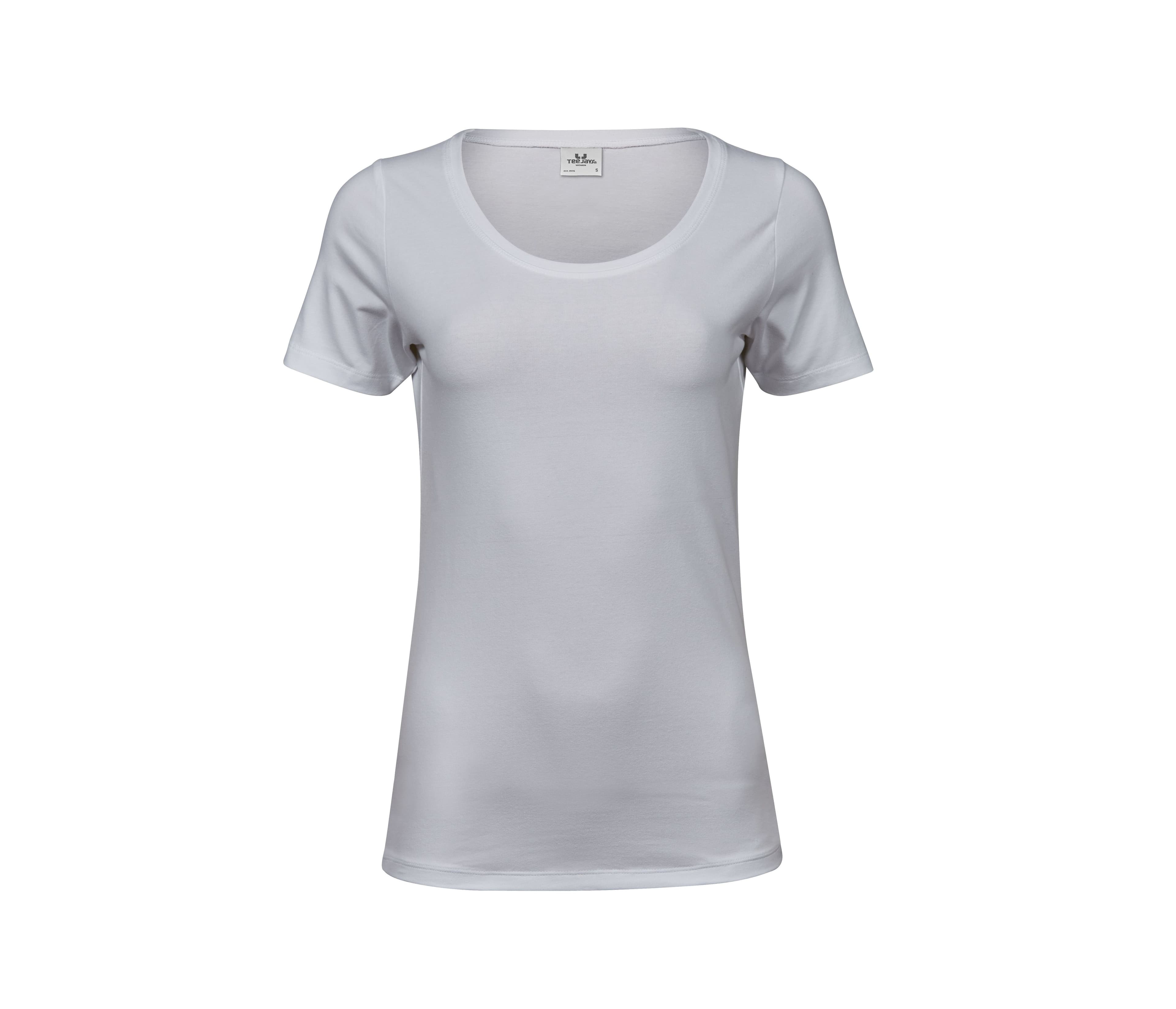 Tee-shirt stretch col rond WHITE