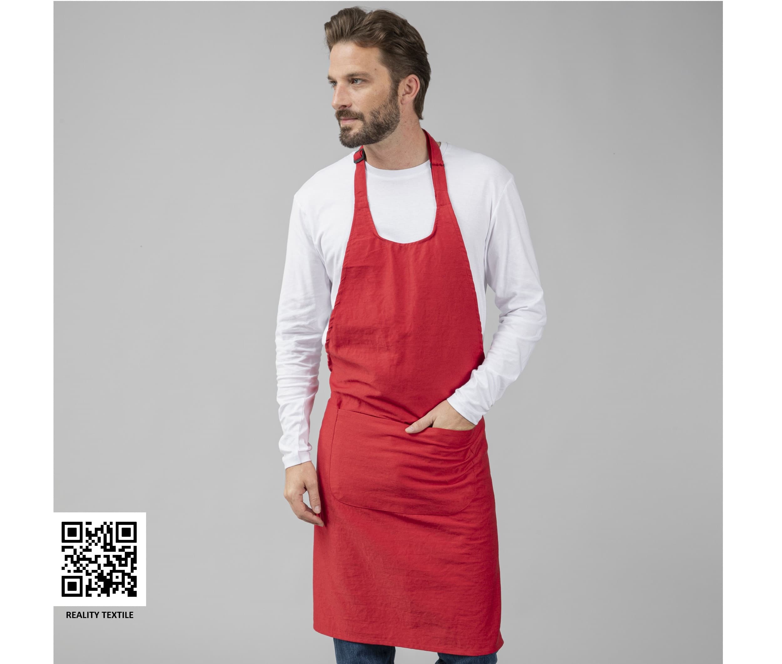 Tablier à bavette polycoton avec poche