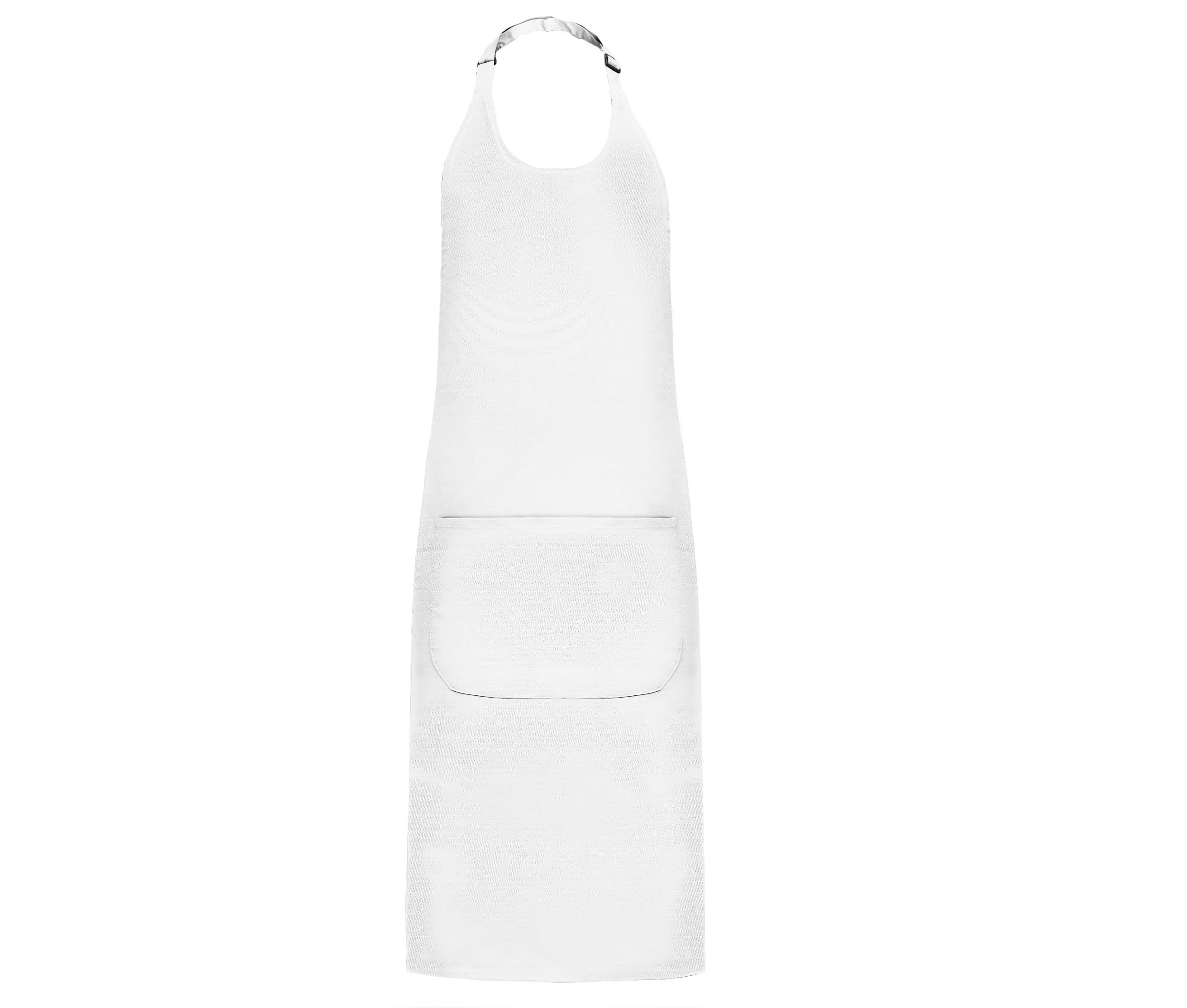 Tablier à bavette 100% coton avec poche WHITE