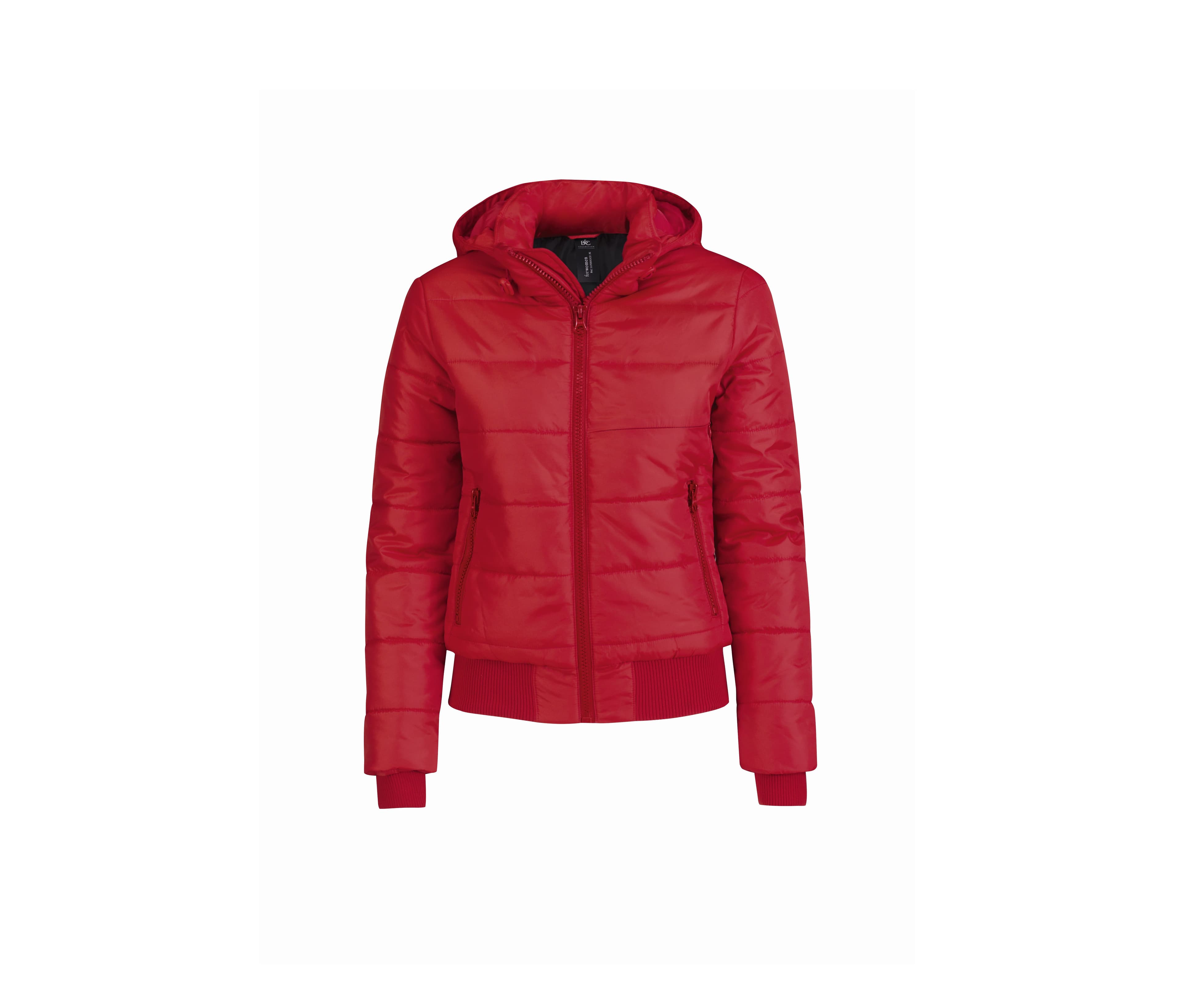 Blouson doudoune capuche femme RED / BLACK
