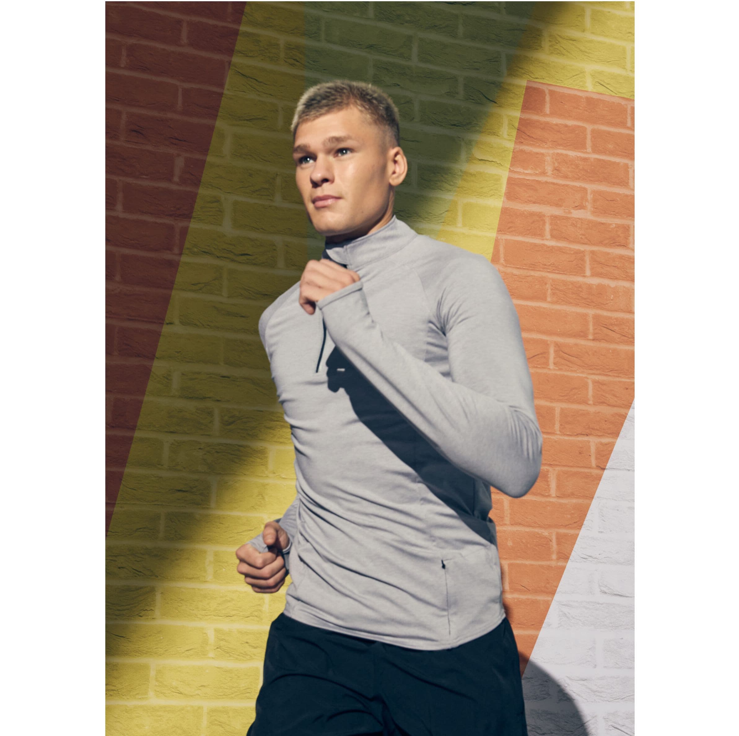 Tee-shirt de sport col zippé