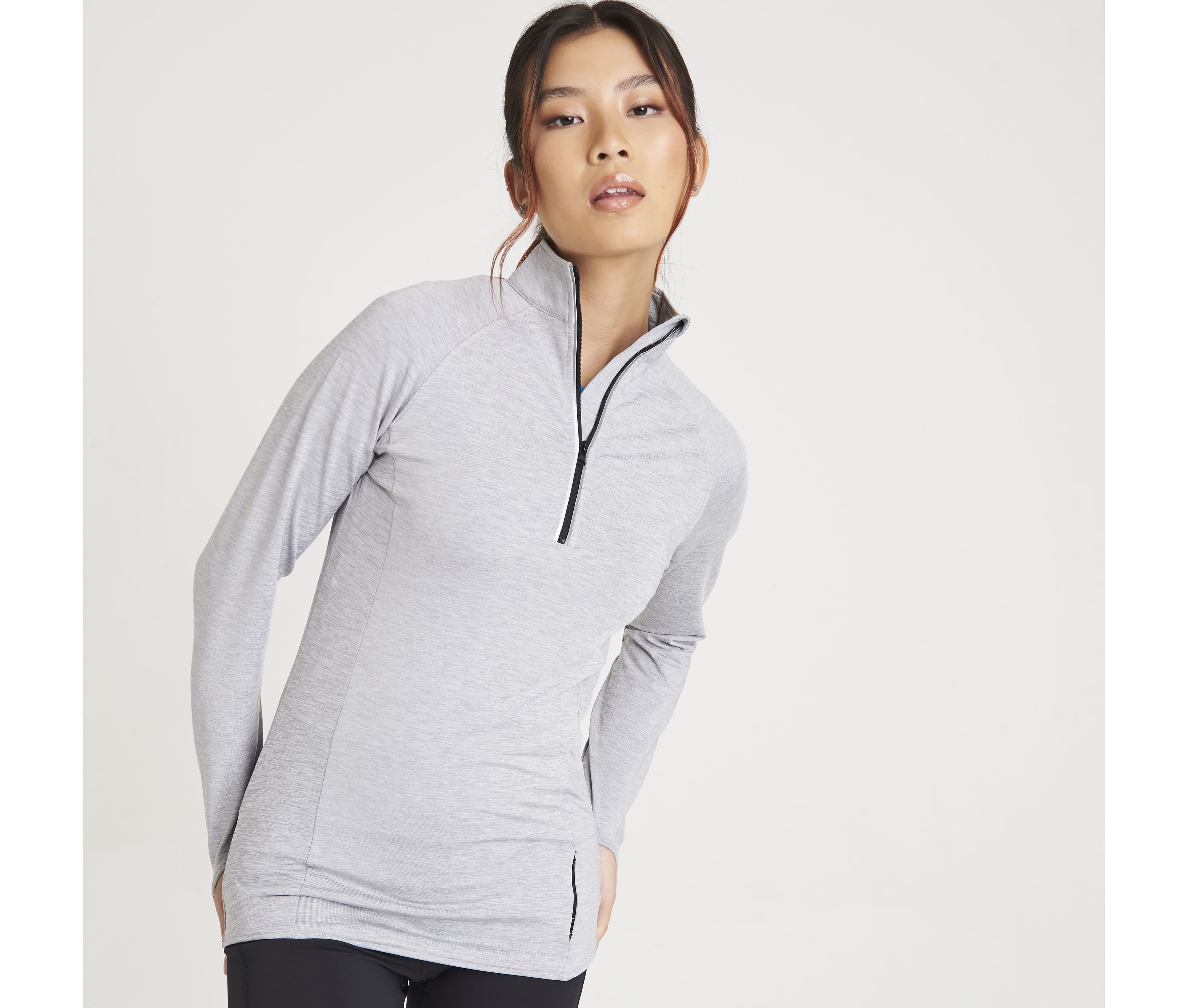 Tee-shirt de sport femme col zippé