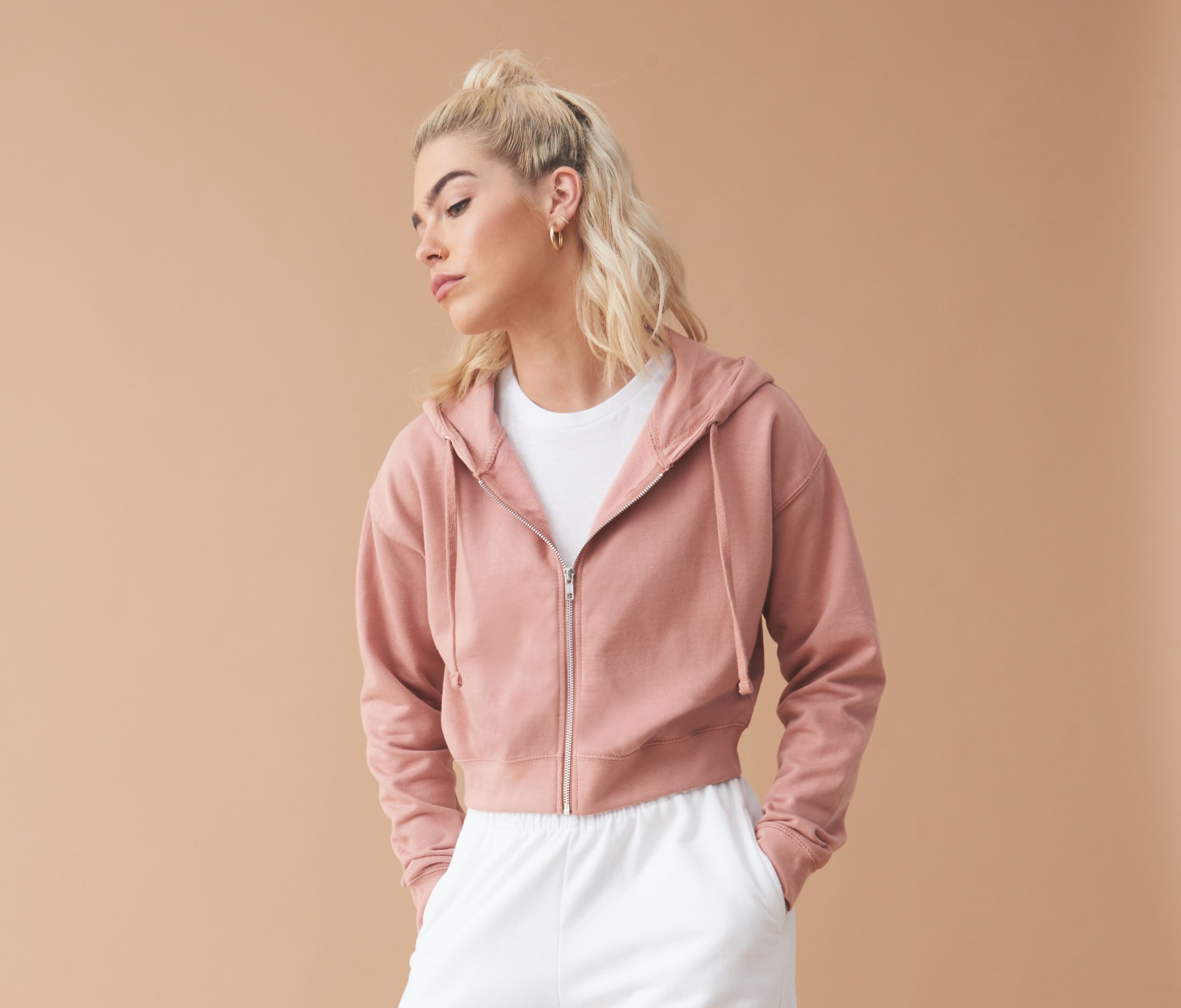 Sweat court zippé femme