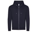 JUST HOODS Sweat capuche zippé organique NEW FRENCH NAVY