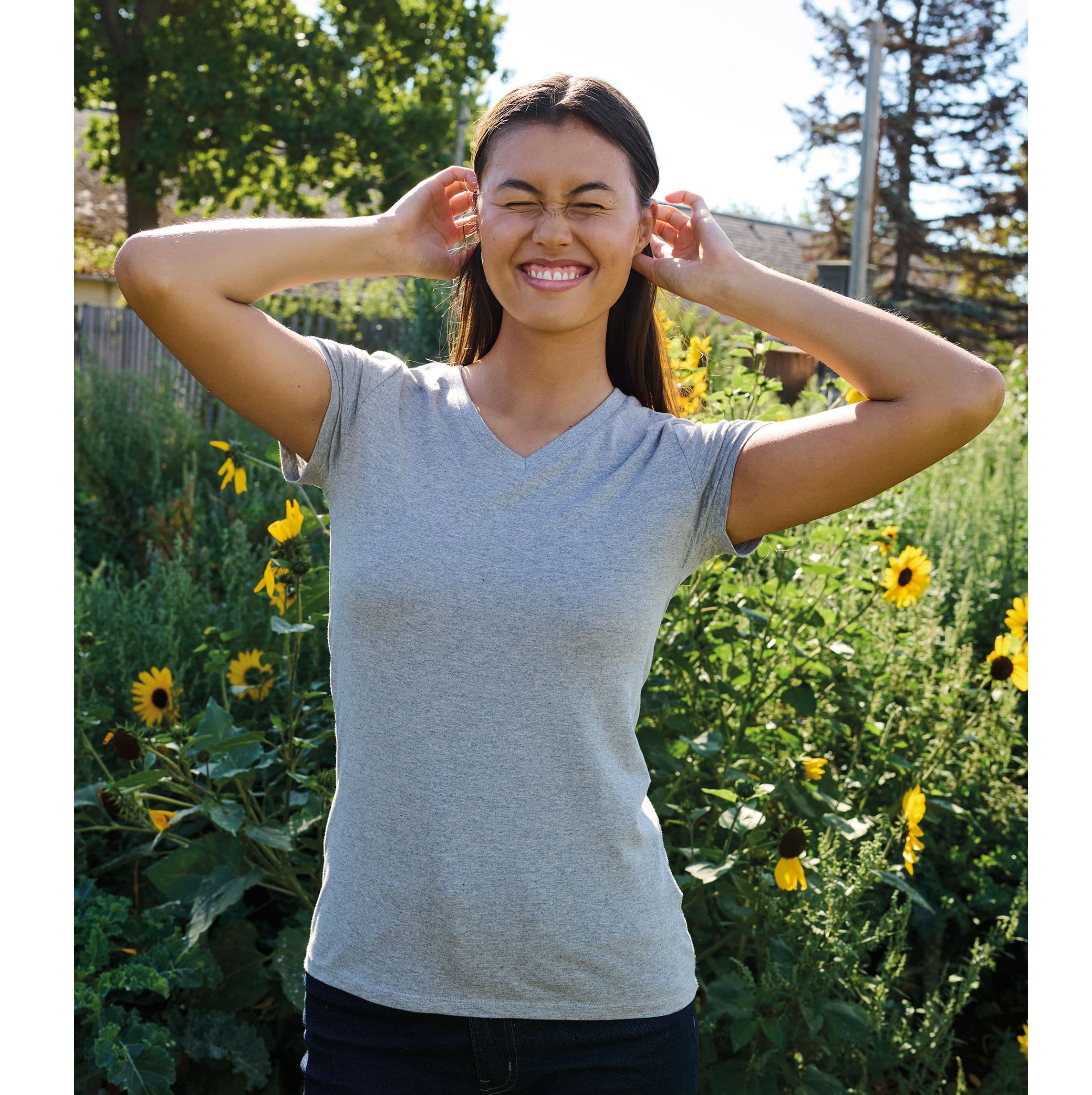 Tee-shirt femme col V