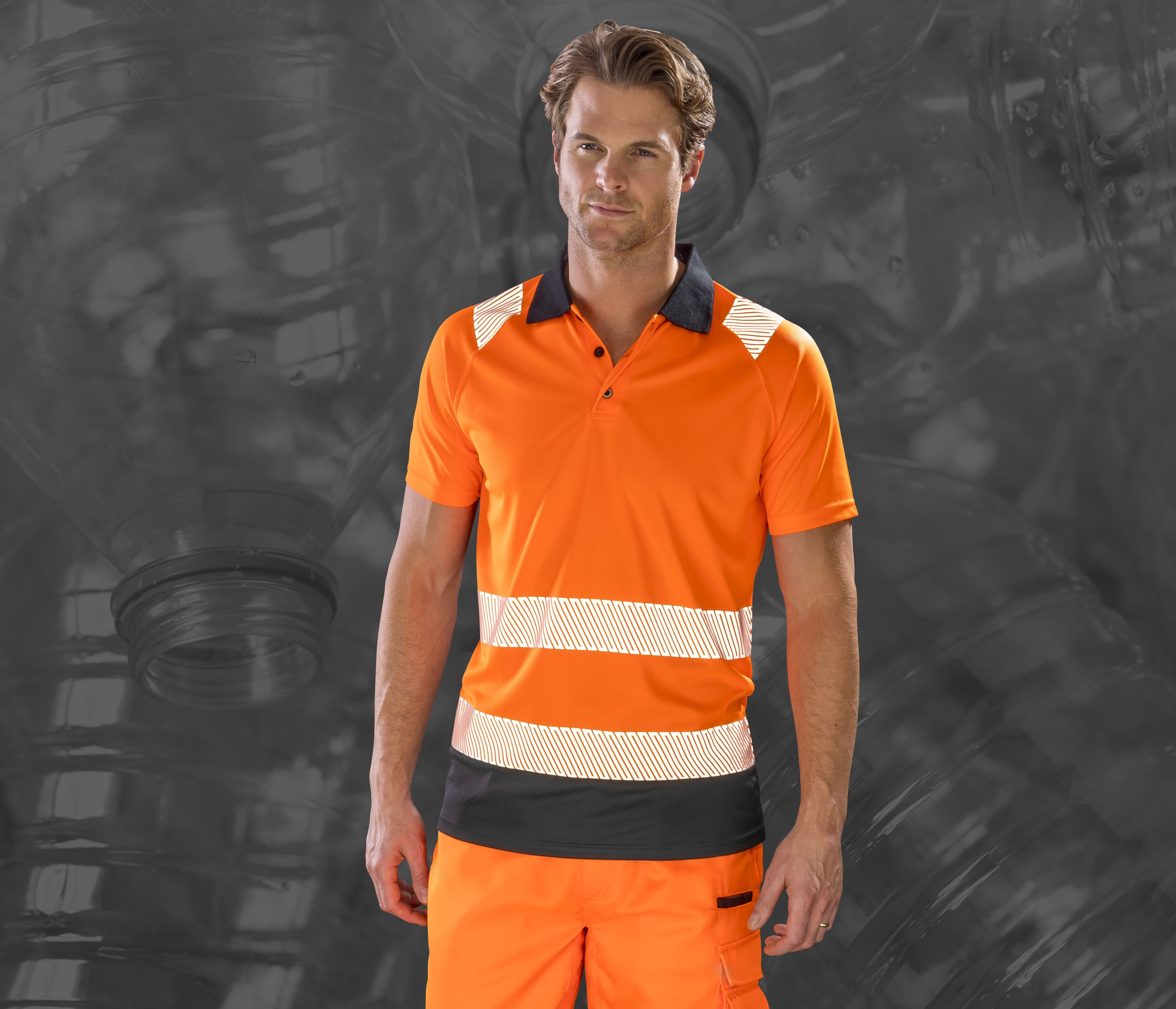 Polo haute visibilité en polyester recyclé