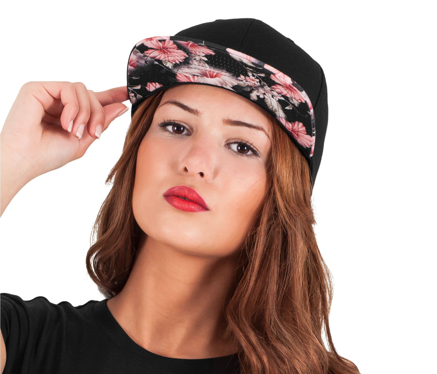 Casquette snapback motif fleuri