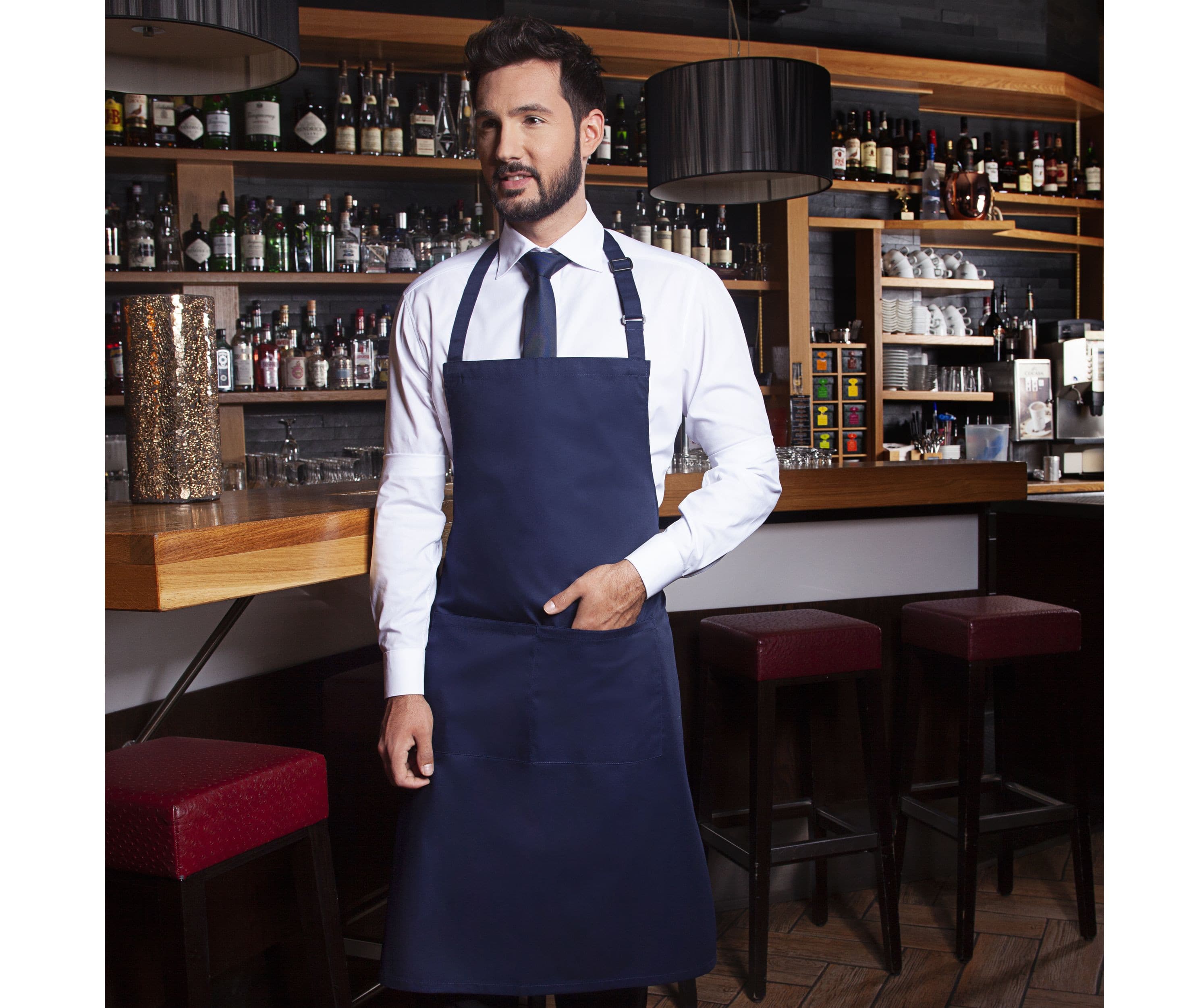 Tablier à bavette avec boucle et poche