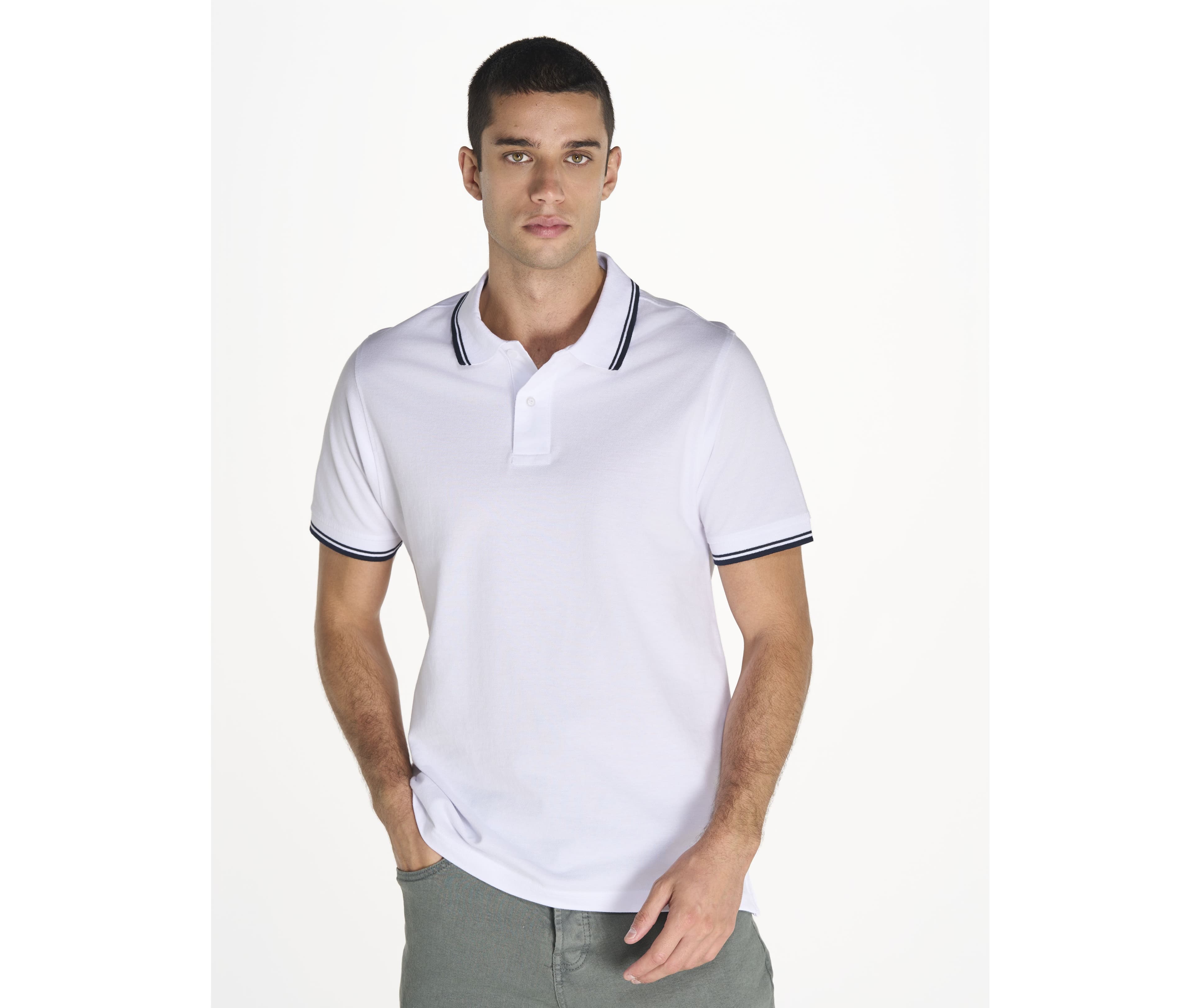 Polo homme contrasté