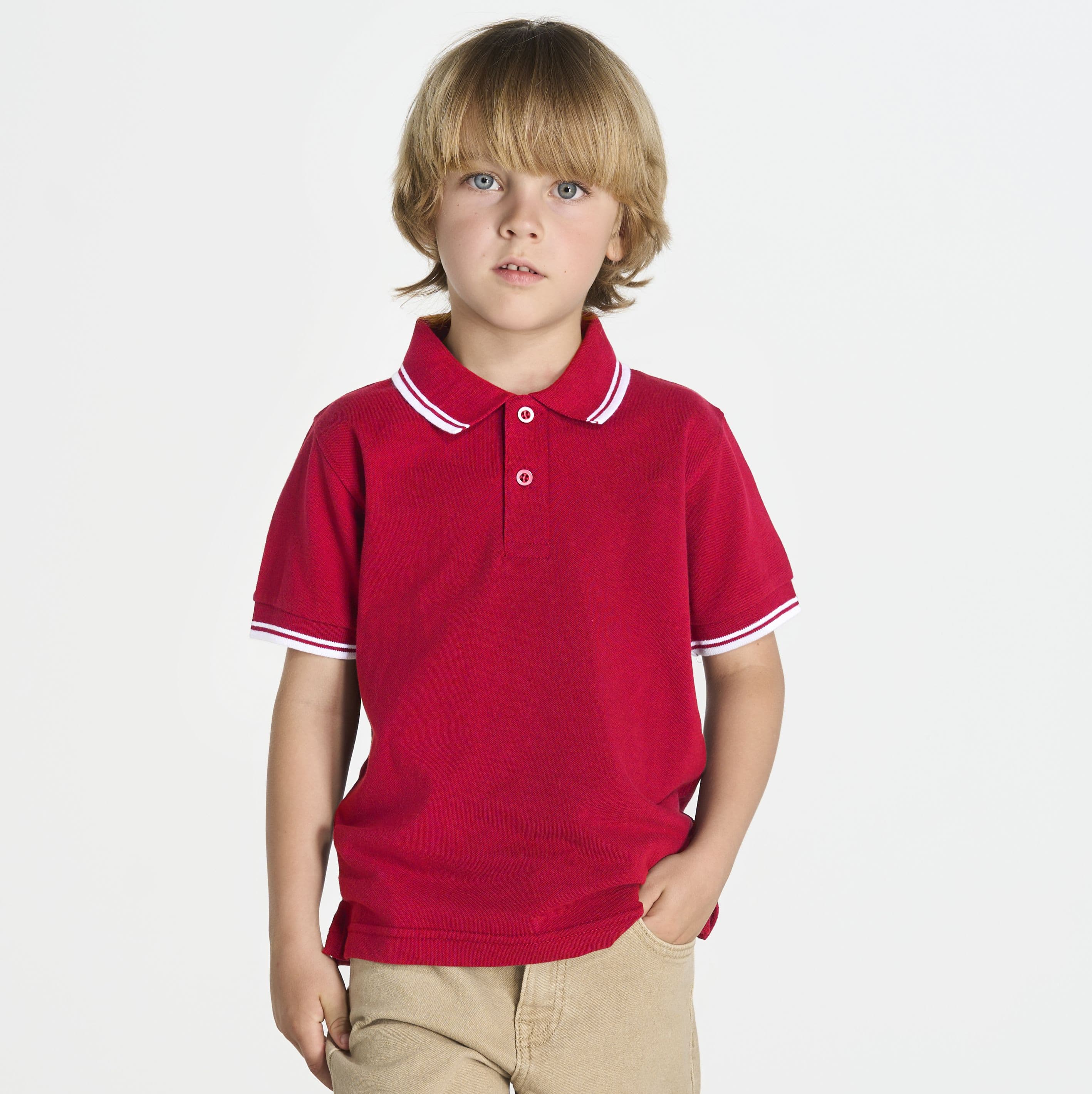 Polo enfant contrasté