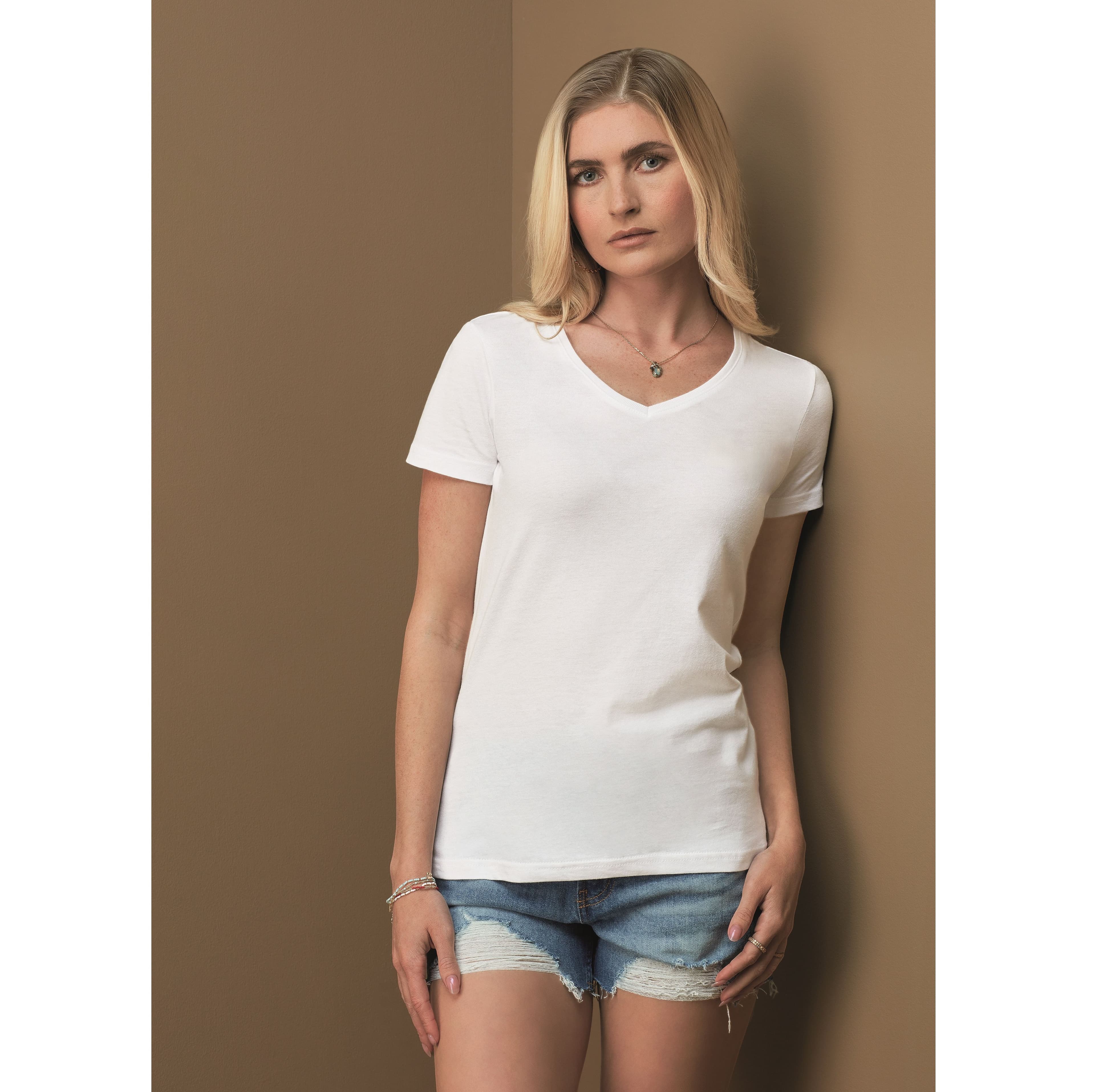 Tee-shirt femme col V