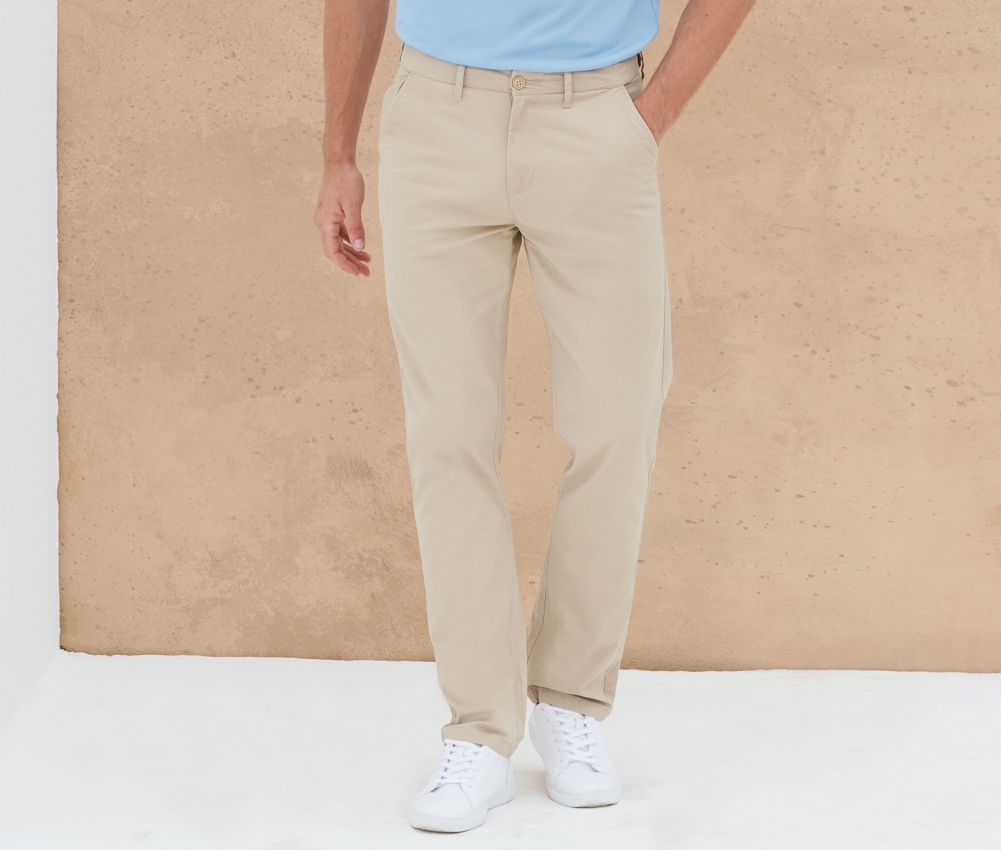 Pantalon homme chino ceinture ajustable