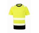 RESULT Tee-shirt haute visibilité en polyester recyclé FLUO YELLOW / BLACK