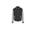 BUILD YOUR BRAND Veste baseball BLACK / HEATHER GREY