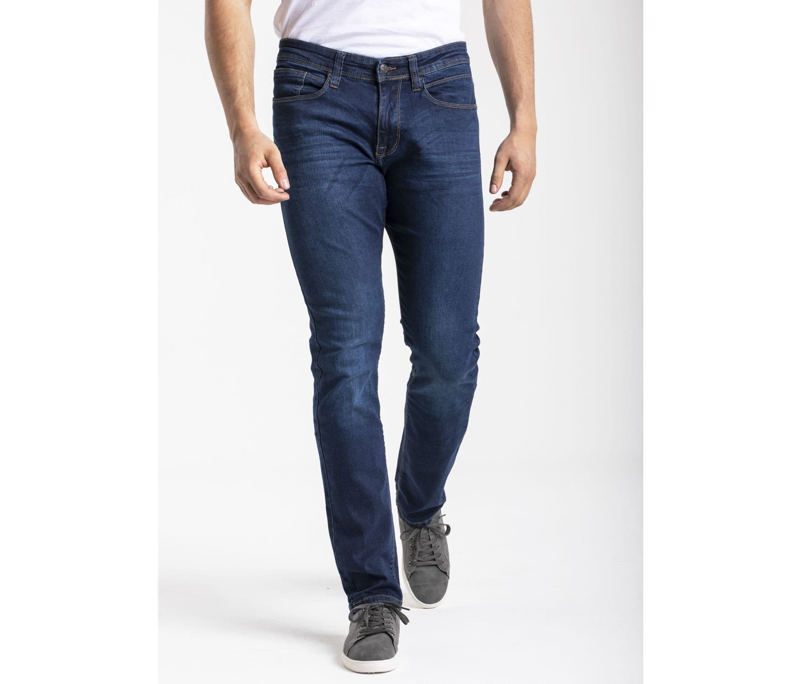 Jean homme ajusté stretch stone brossé BLUE