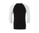 BELLA + CANVAS Tee-shirt baseball manches 3/4 BLACK / WHITE