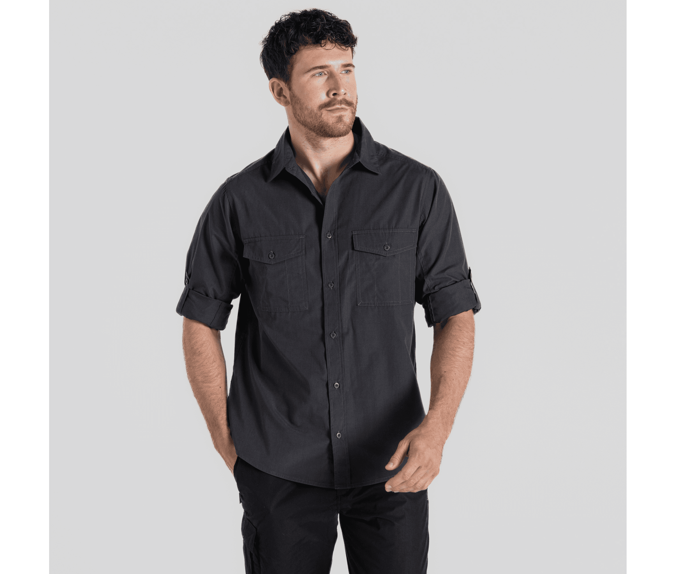 Chemise manches longues en polyester recyclé
