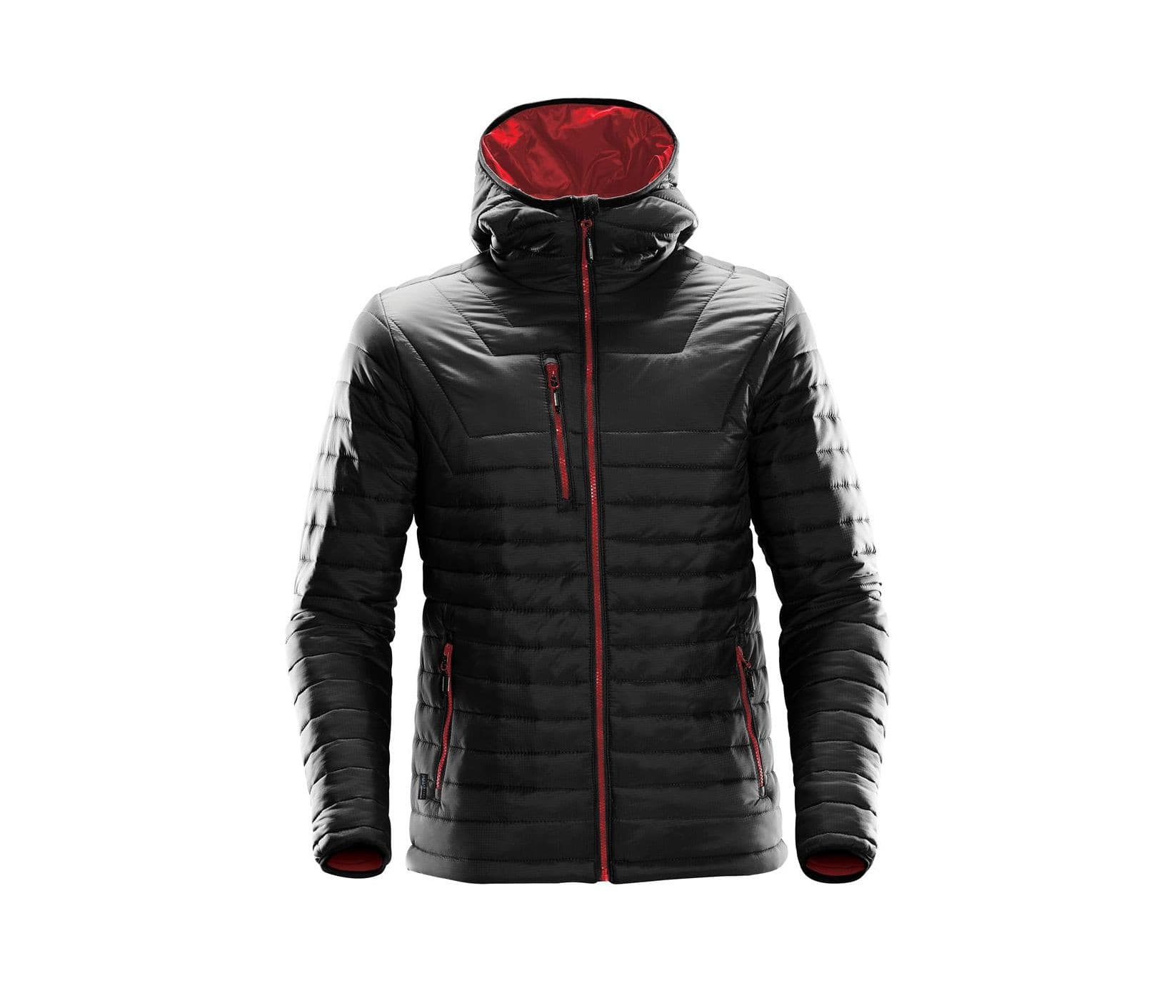 Doudoune à capuche homme BLACK / TRUE RED
