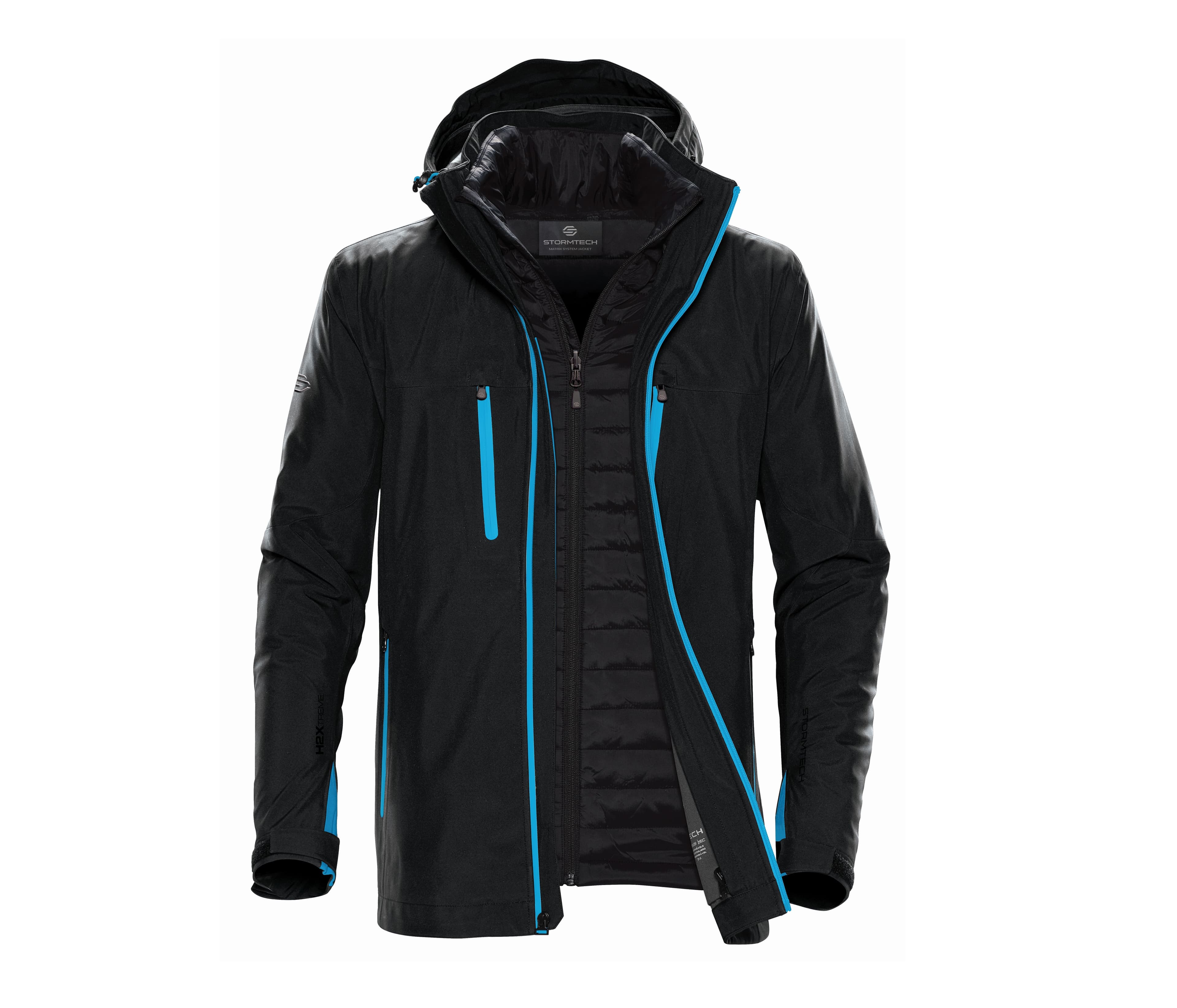 Parka homme 3 en 1 BLACK / ELECTRIC BLUE