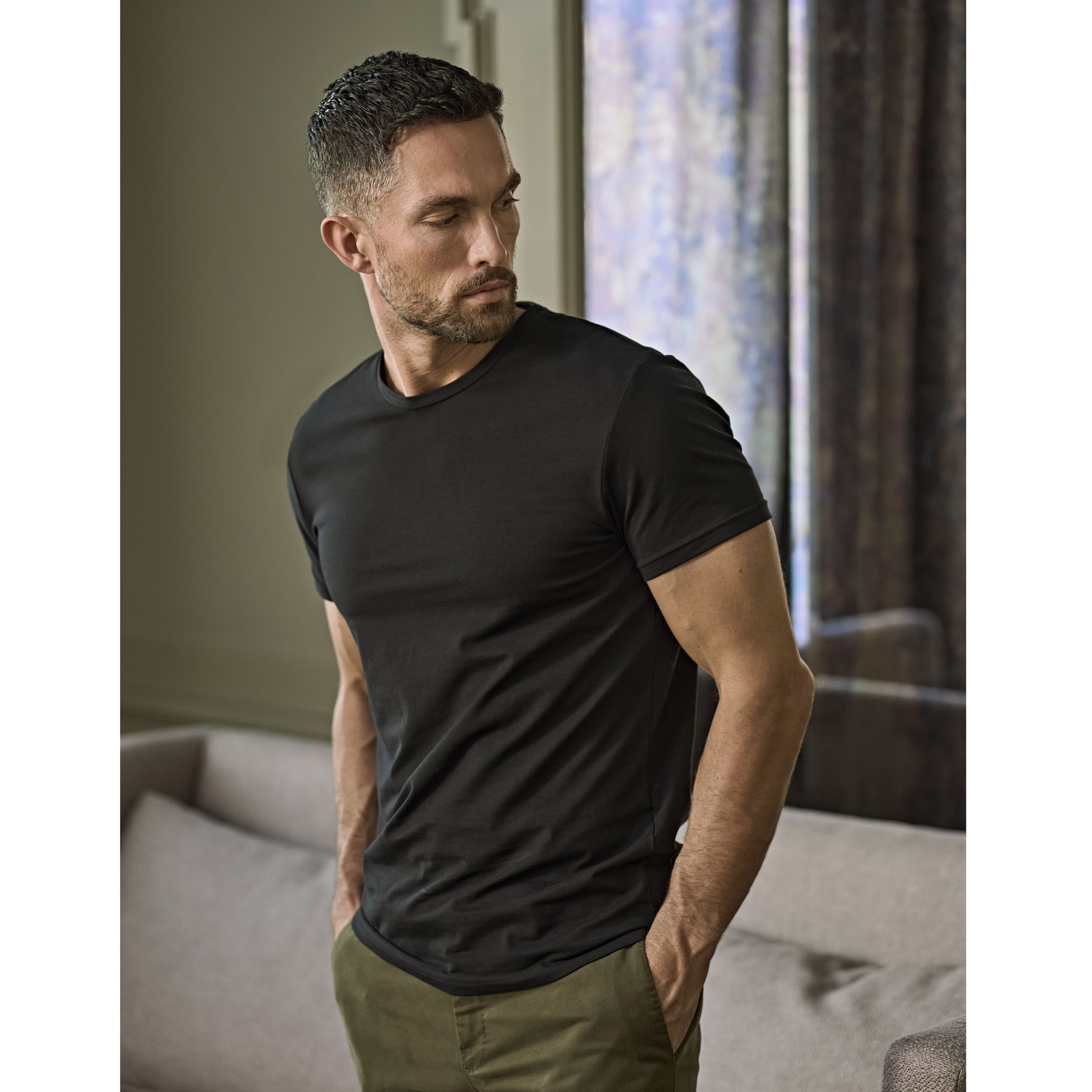 Tee-shirt stretch col rond