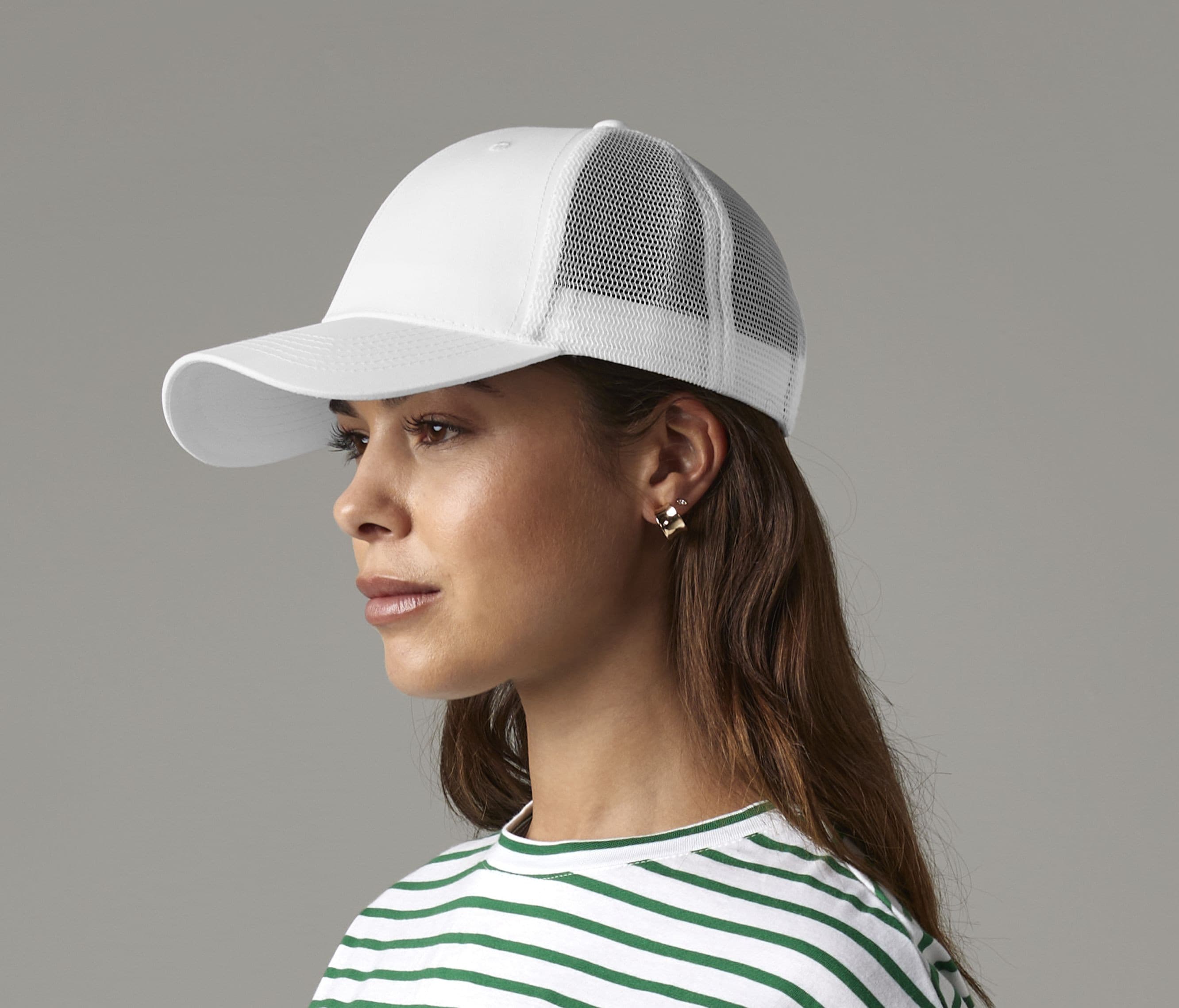 Casquette 6 pans style trucker en polyester recyclé