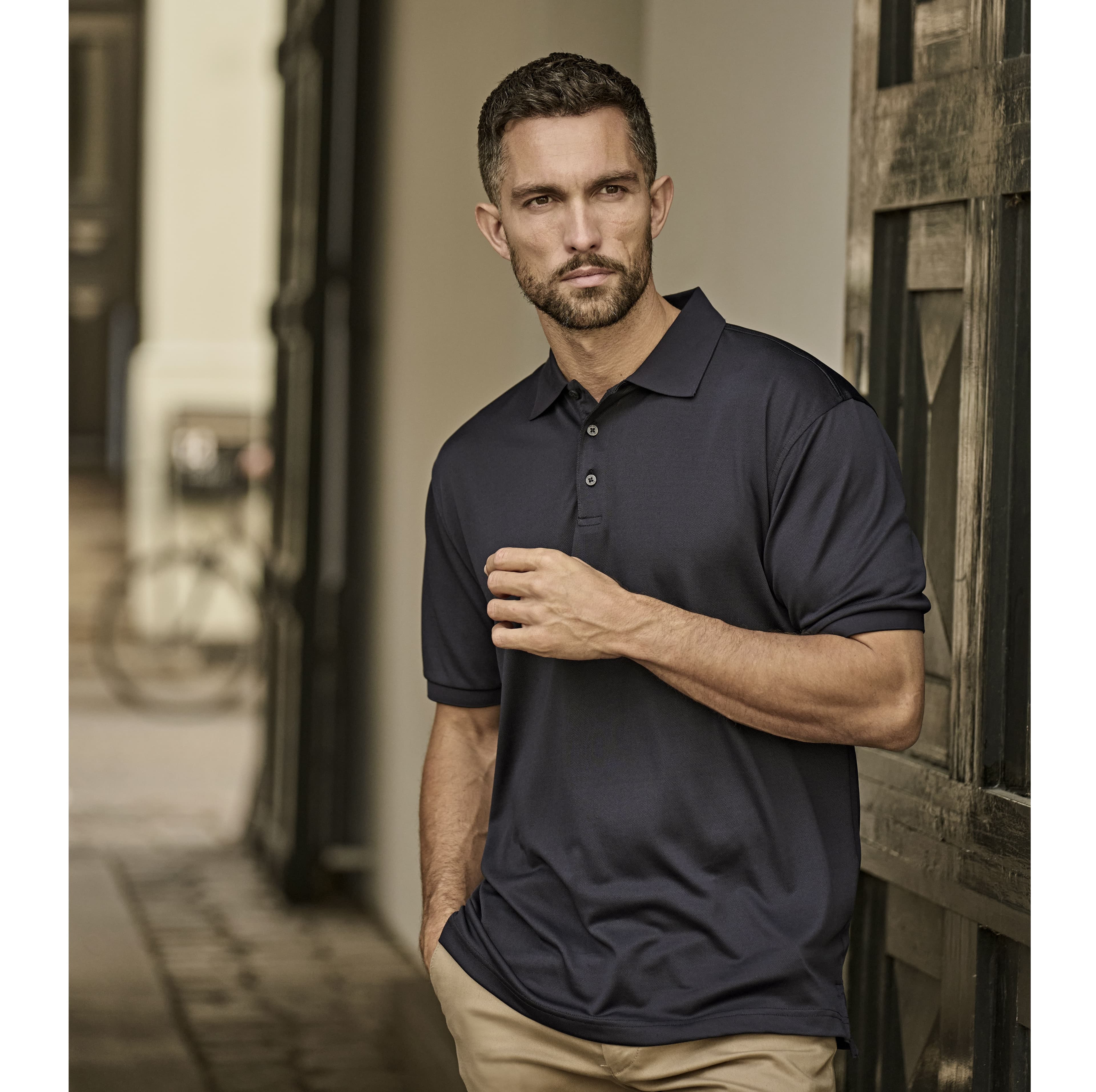 Polo en polyester recyclé et élasthanne