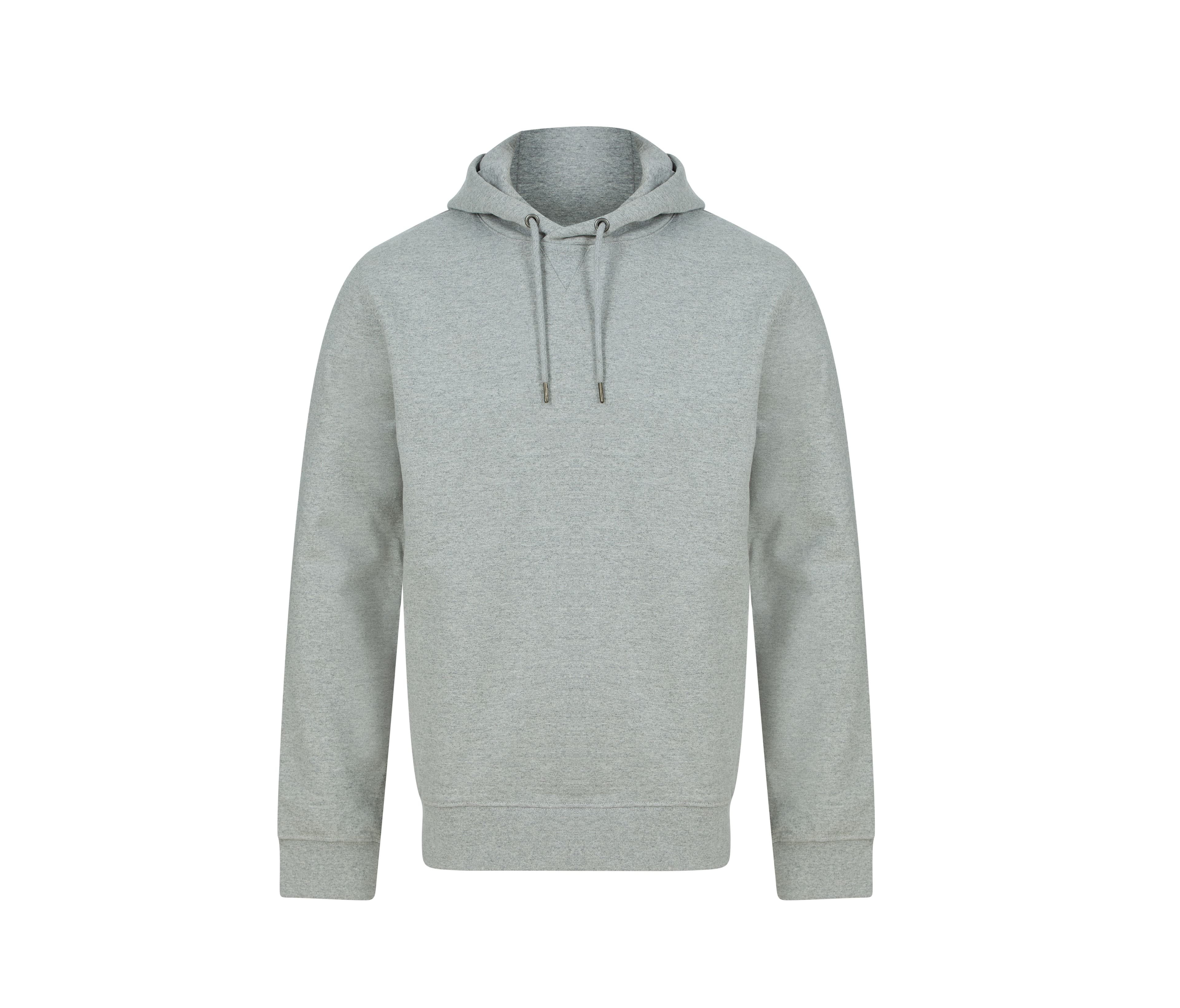 Sweat capuche en coton régénéré et en polyester recyclé HEATHER GREY