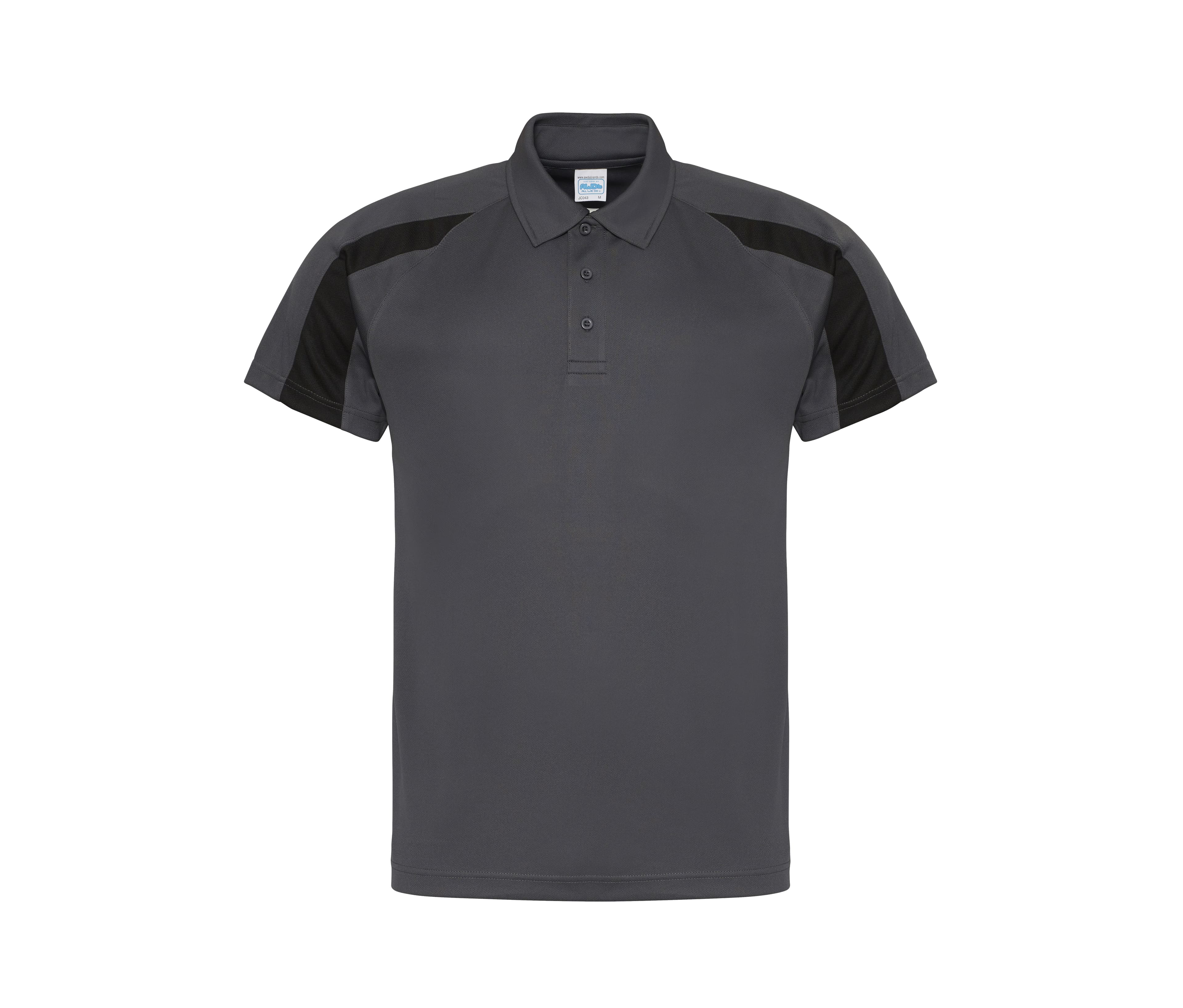 Polo de sport contrasté CHARCOAL / JET BLACK