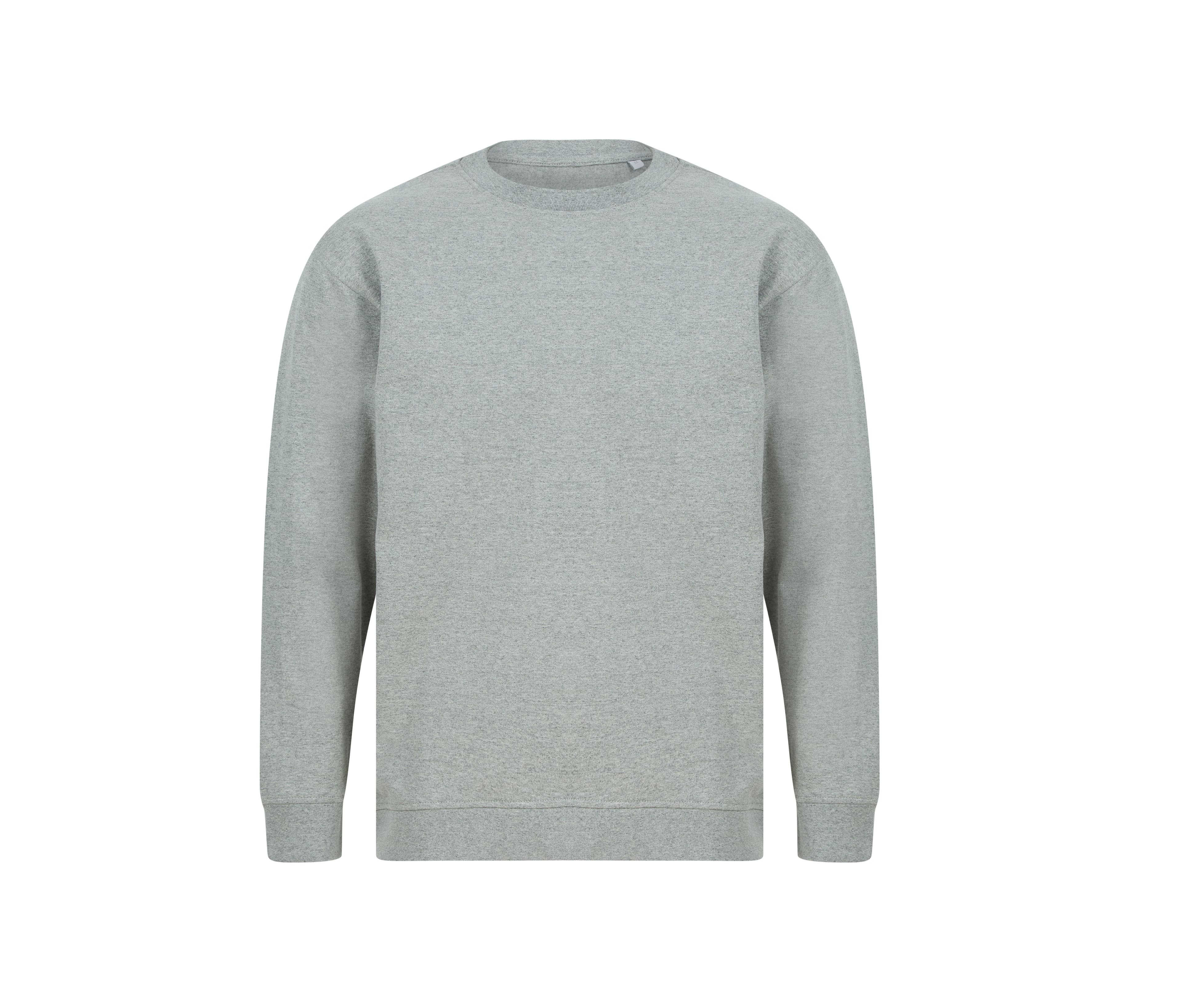 Sweat en coton régénéré et en polyester recyclé HEATHER GREY