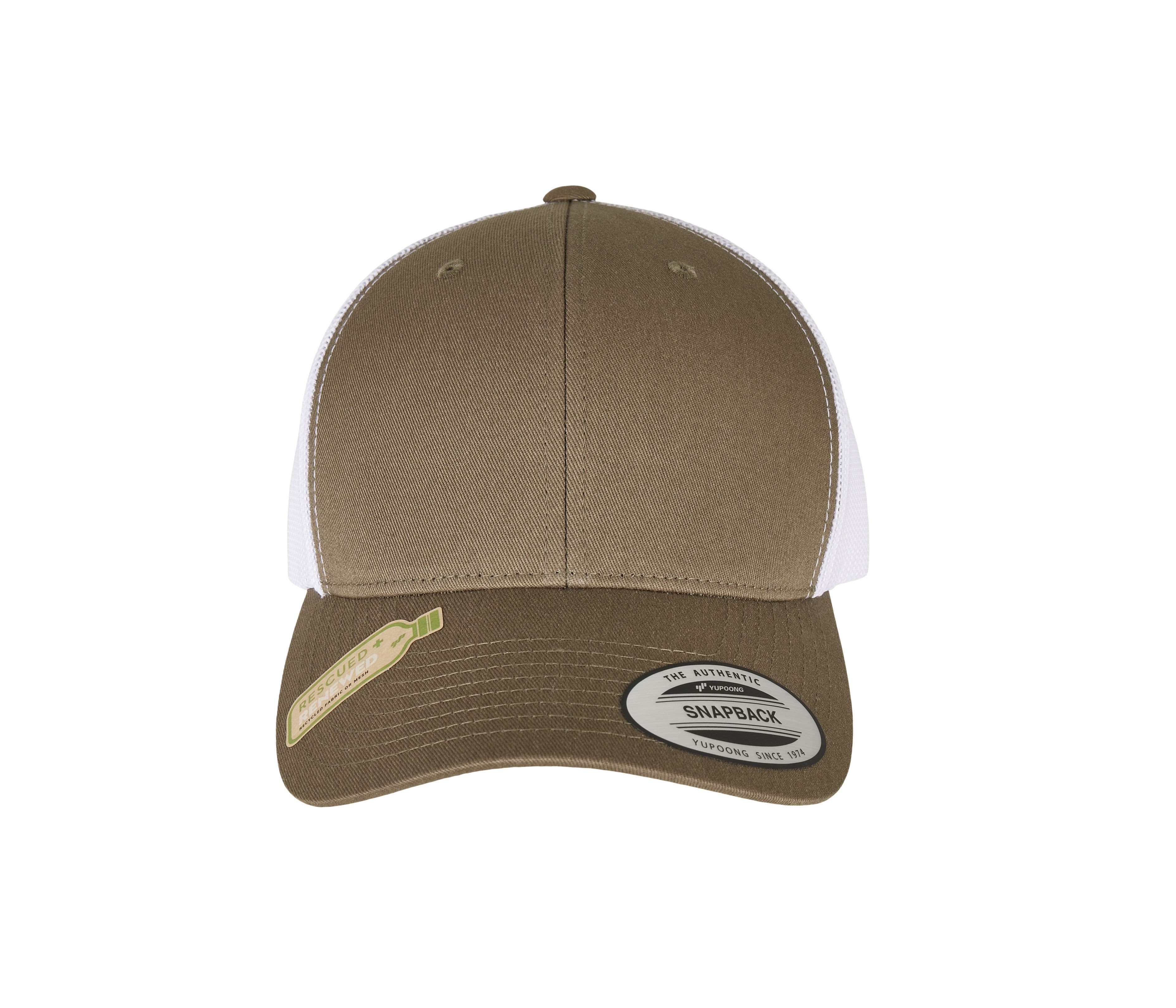 Casquette style trucker en polyester recyclé OLIVE / WHITE