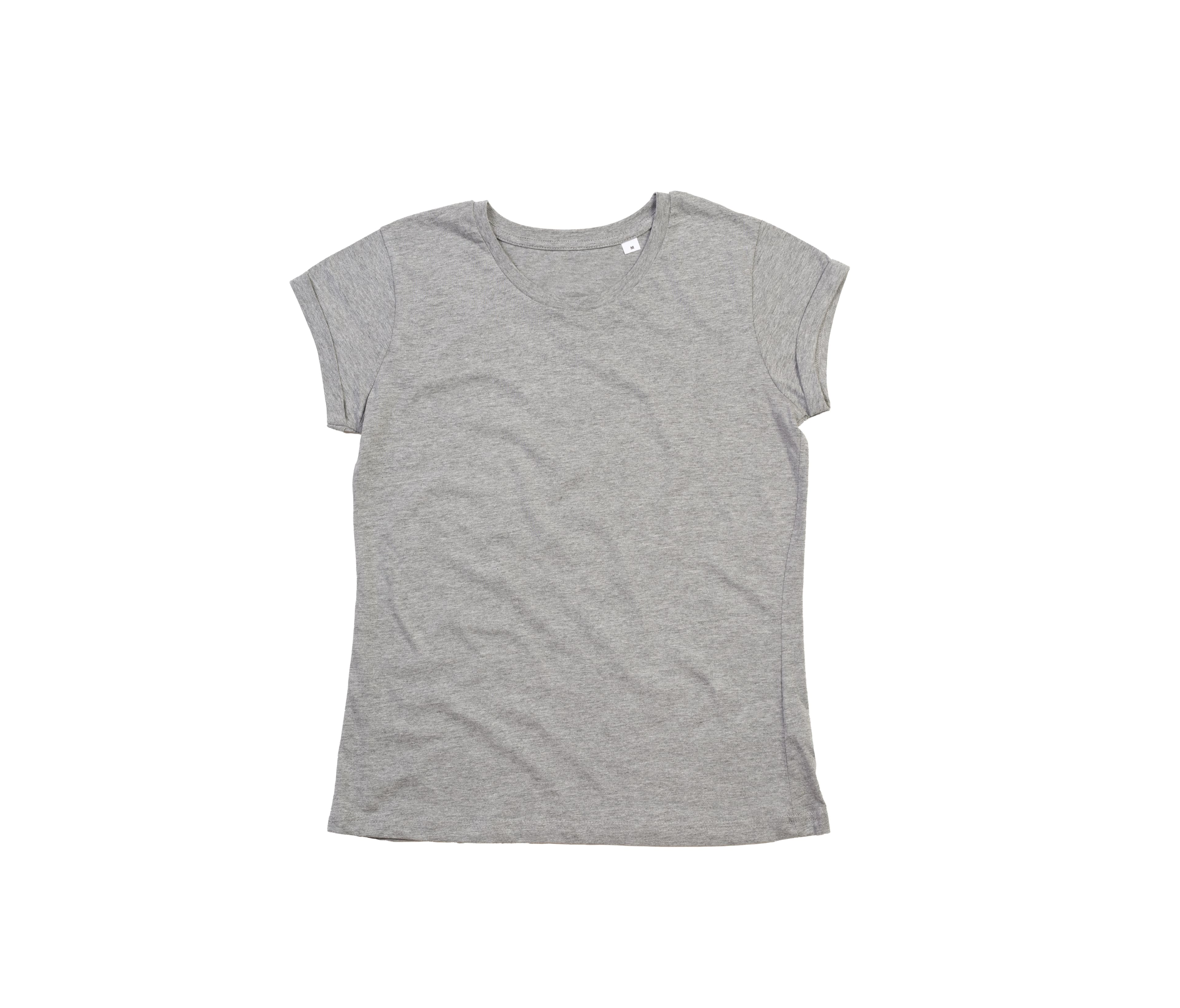 Tee-shirt femme manches roulées HEATHER GREY MELANGE