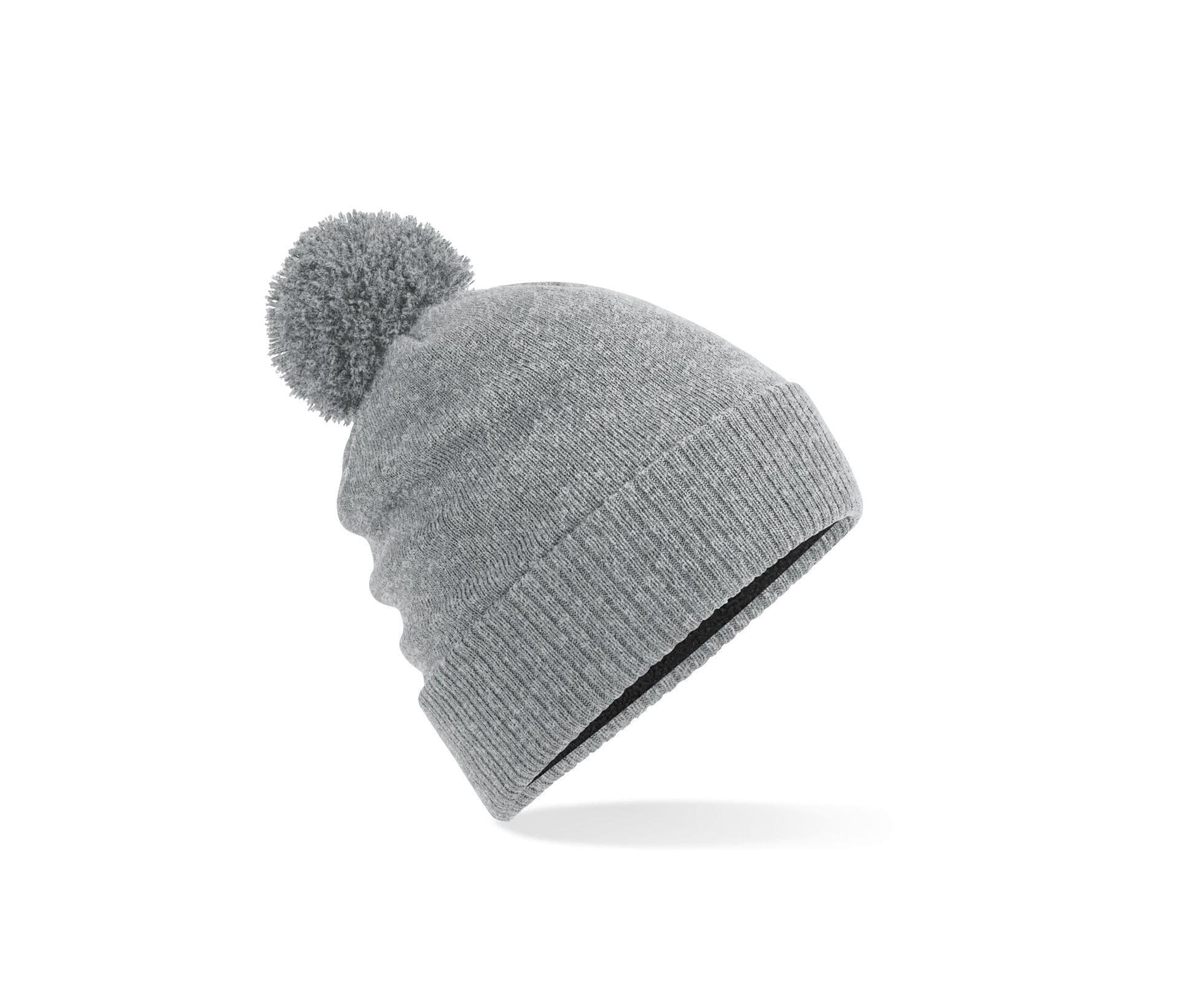 Bonnet à pompon déperlant HEATHER GREY