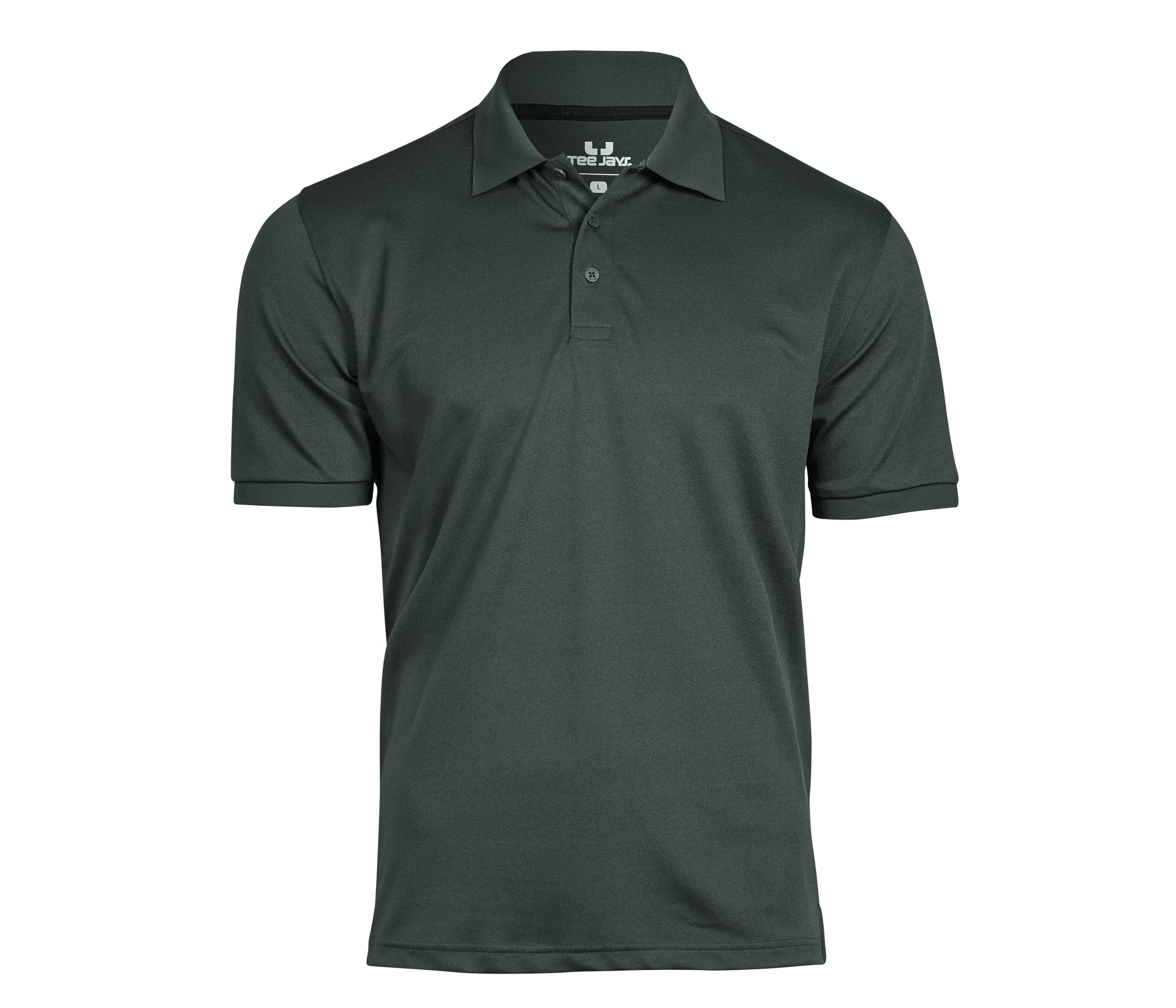Polo en polyester recyclé et élasthanne DARK GREEN