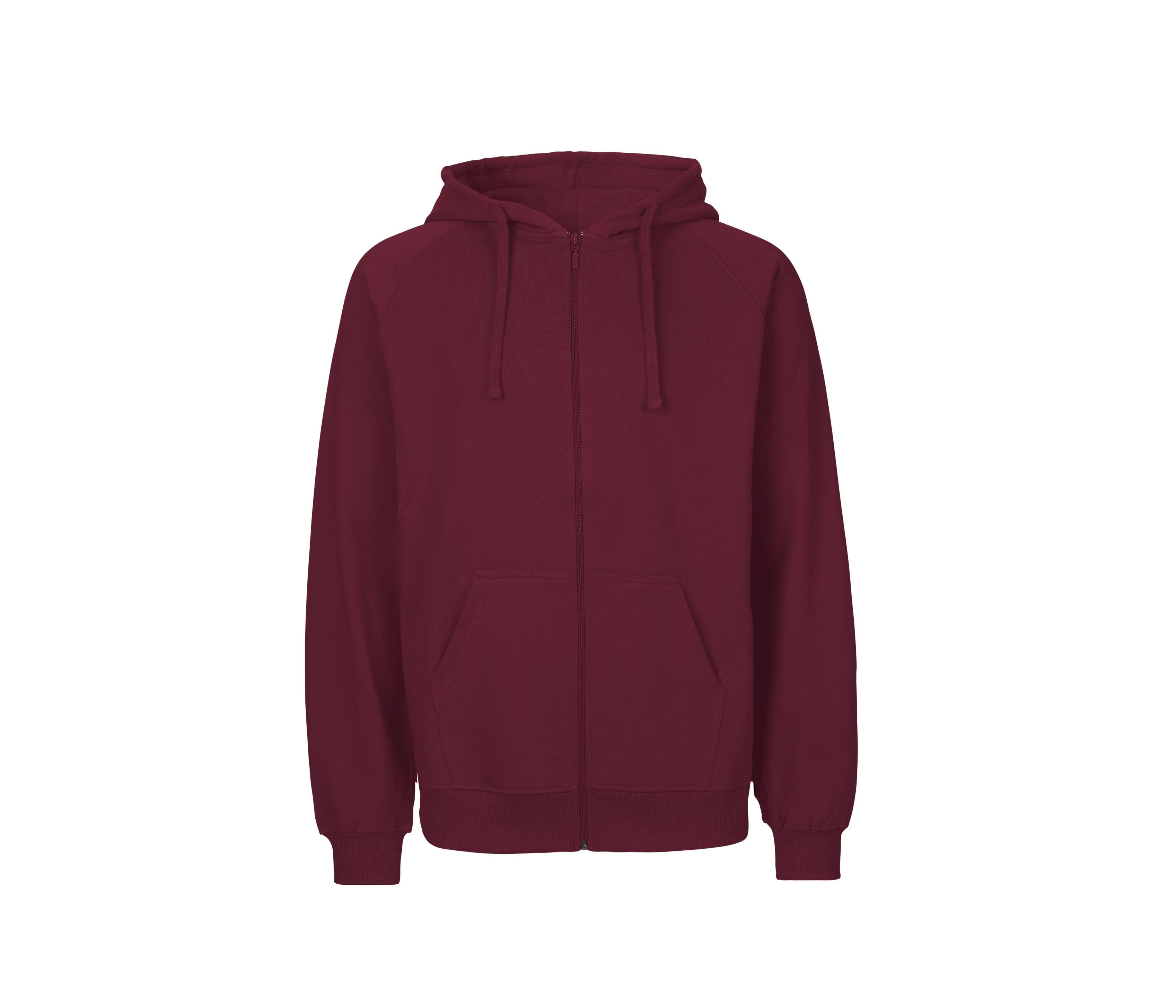 Sweat capuche zippé homme BURGUNDY