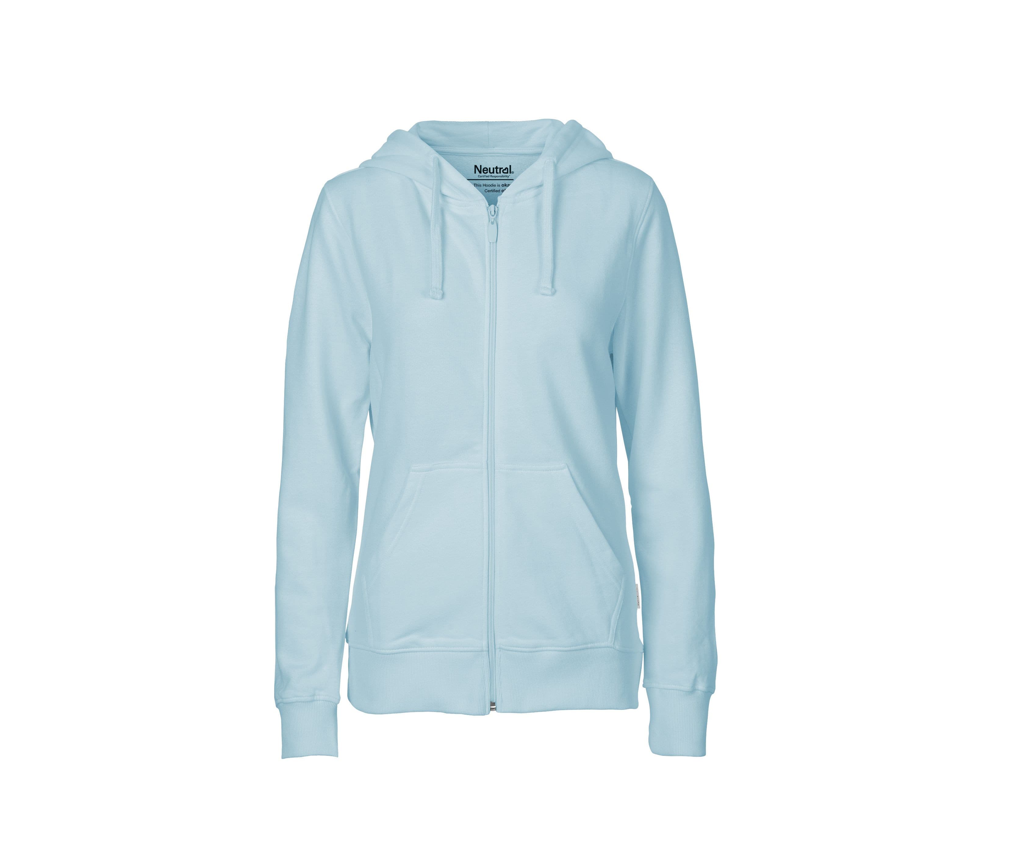 Sweat capuche zippé femme LIGHT BLUE