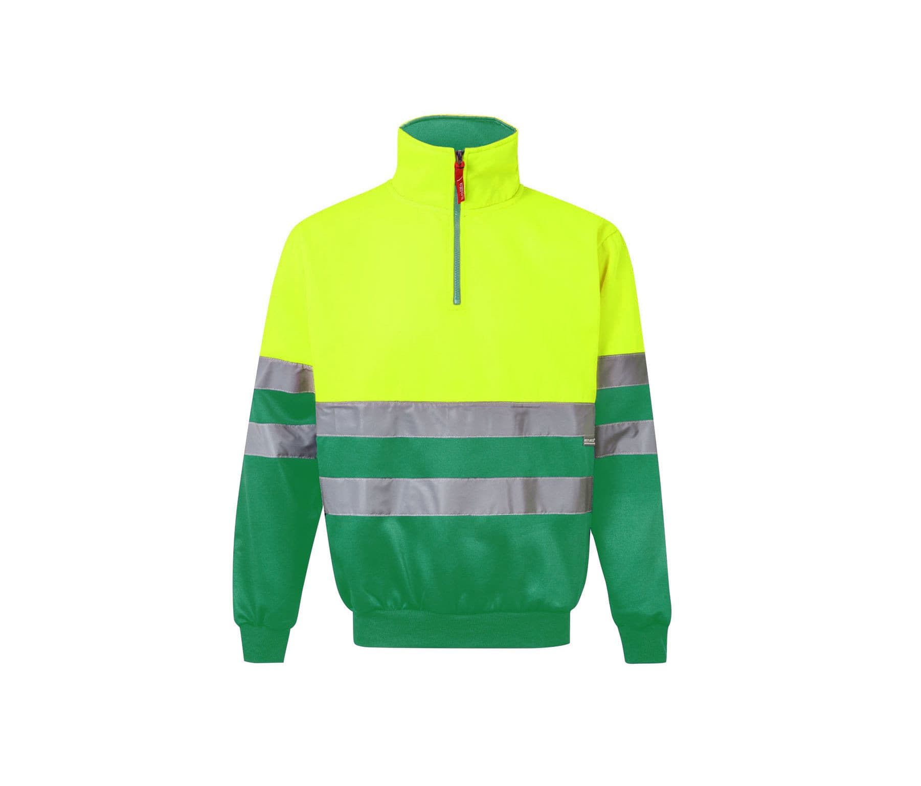 SWEAT COL ZIPPÉ HAUTE VISIBILITÉ FLUO YELLOW/GREEN