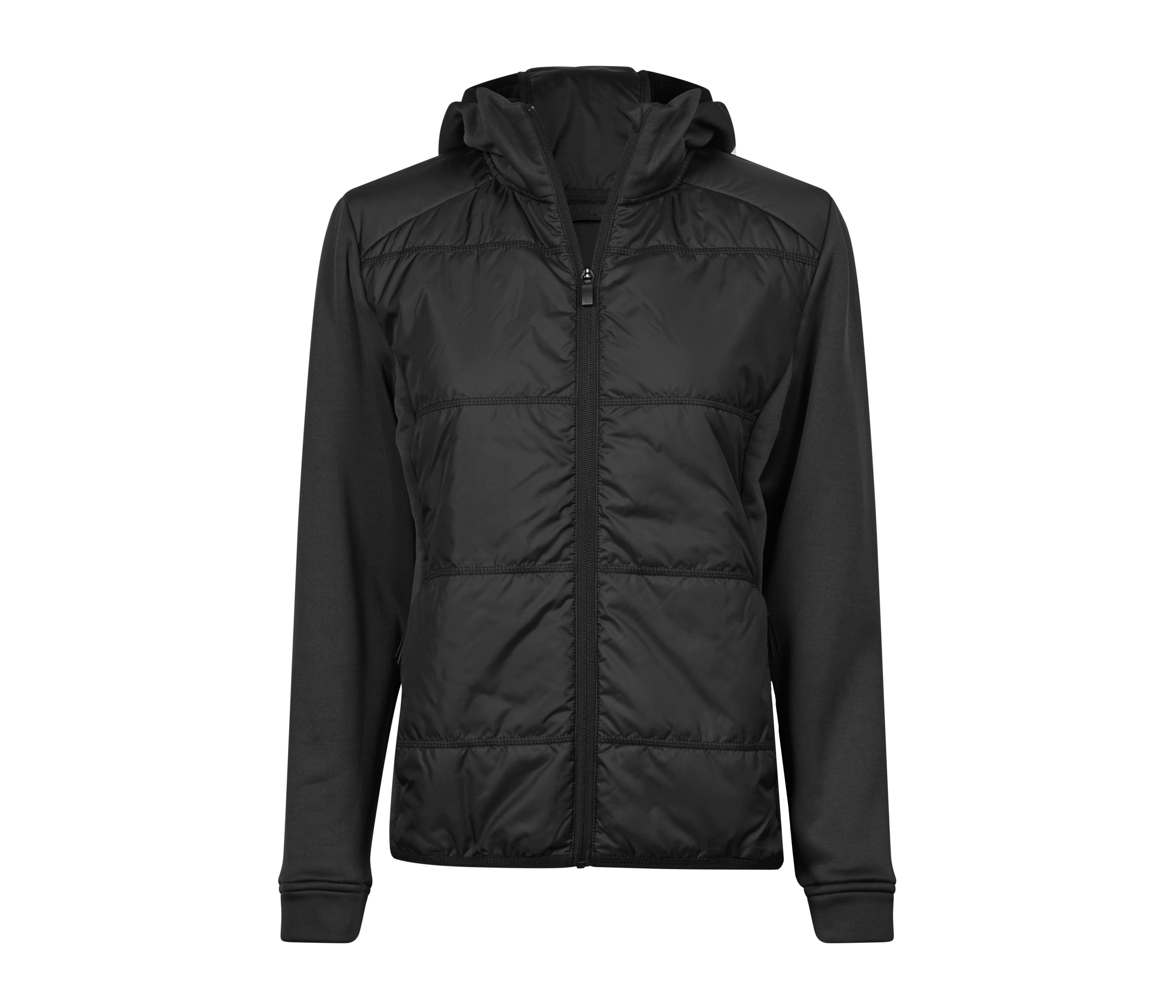 Veste bi-matière à capuche femme BLACK / BLACK