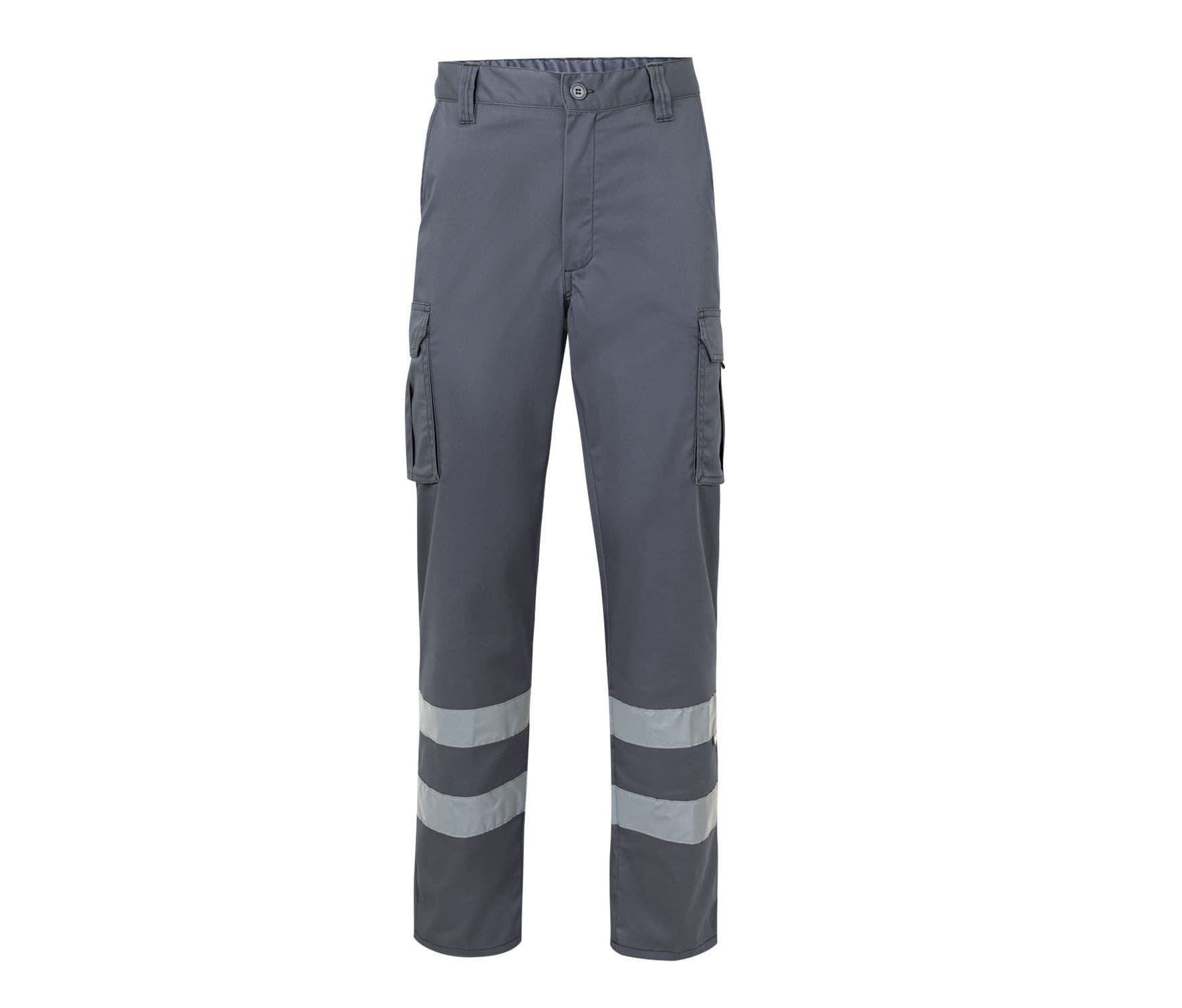 PANTALON STRETCH MULTIPOCHES À BANDES RÉFLÉCHISSANTES GREY