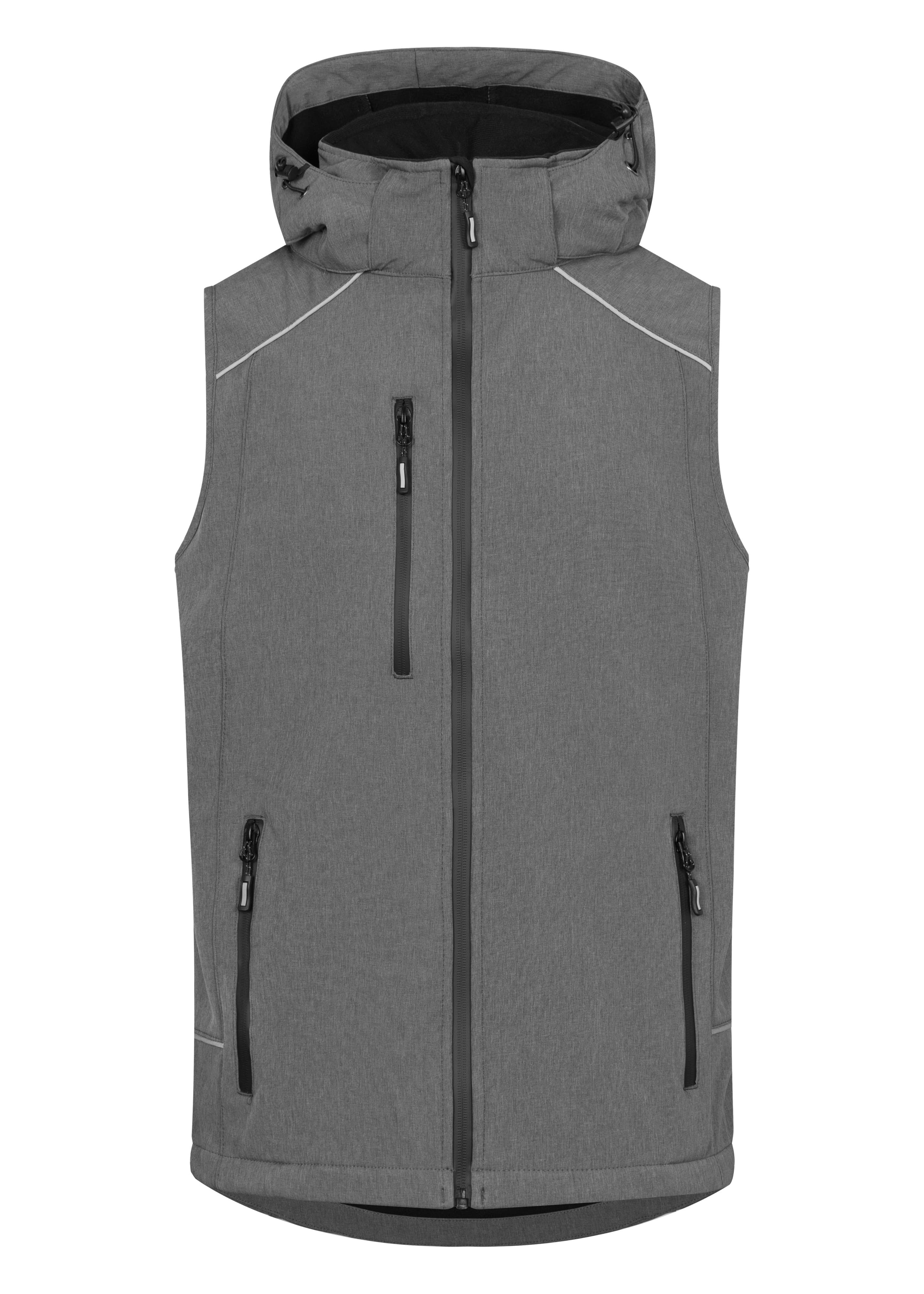 Bodywarmer en Softshell avec capuche HEATHER GREY