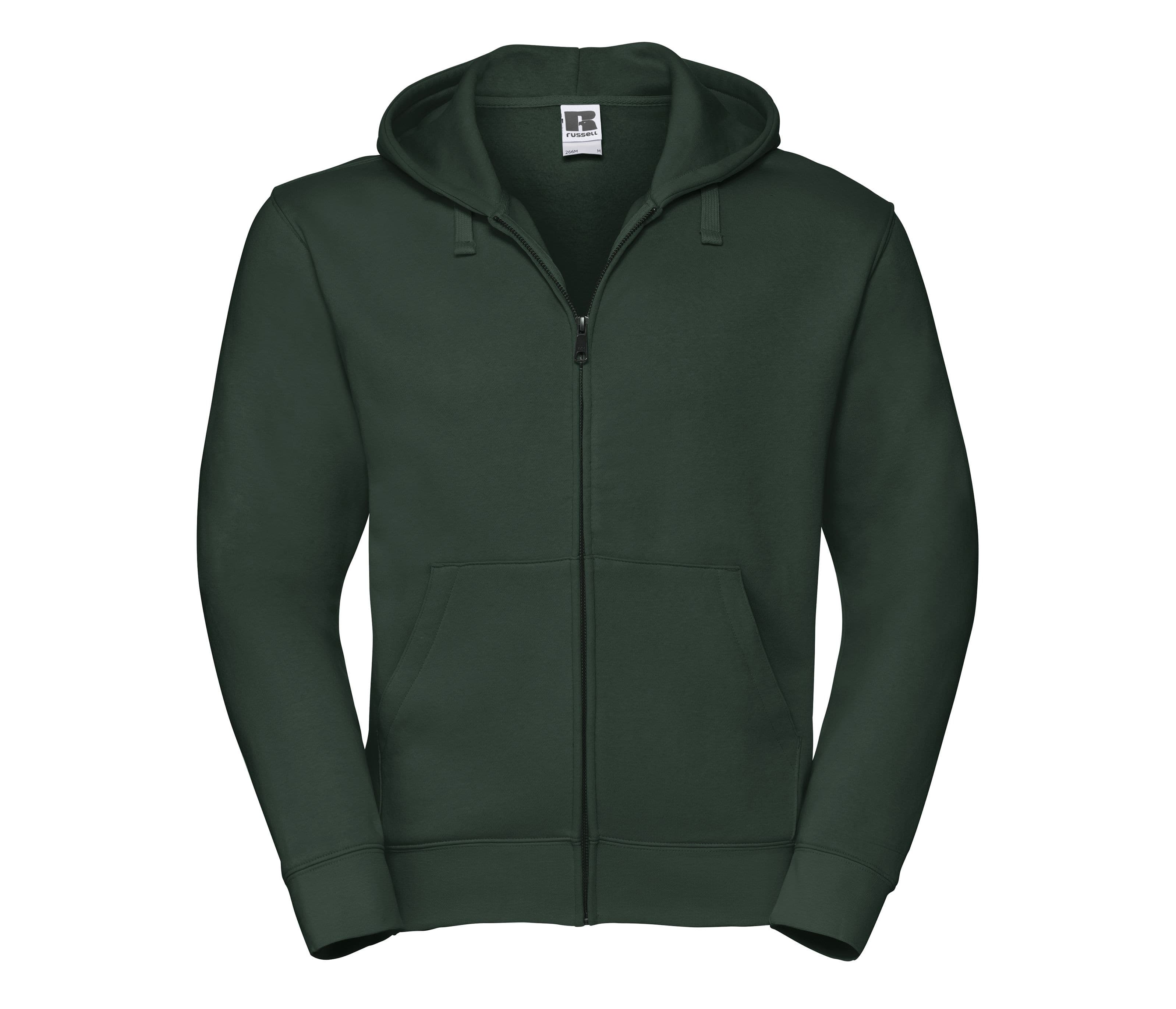 Sweat zippé homme capuche BOTTLE GREEN