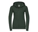 RUSSELL Sweat zippé femme capuche BOTTLE GREEN