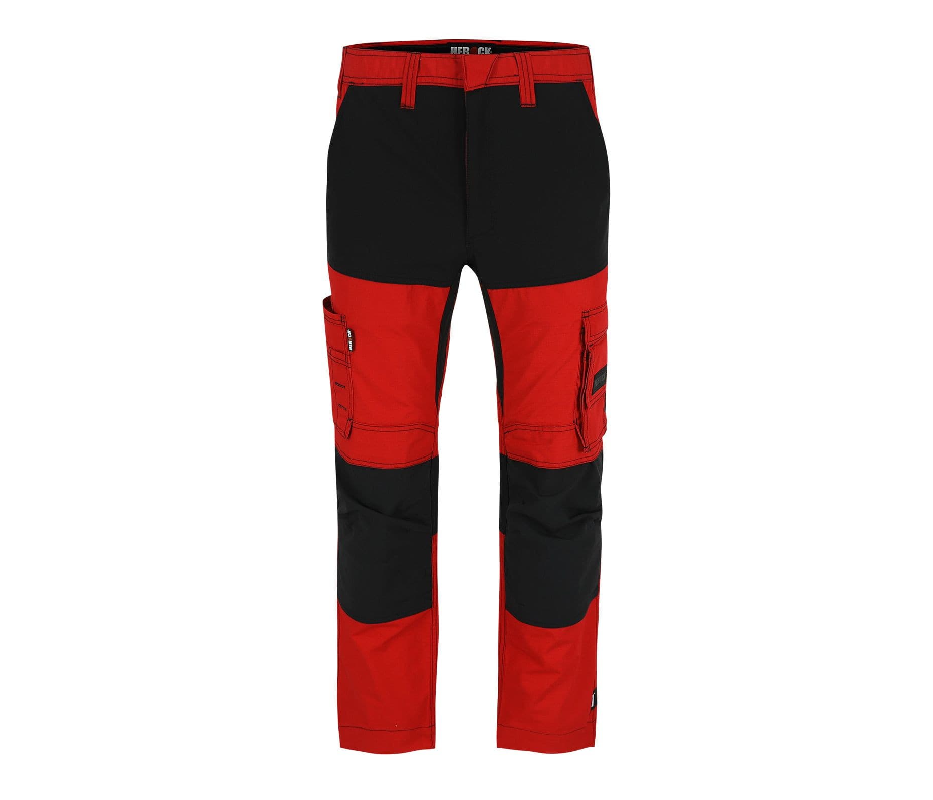 Pantalon multi-poches en tissu Ripstop RED/BLACK