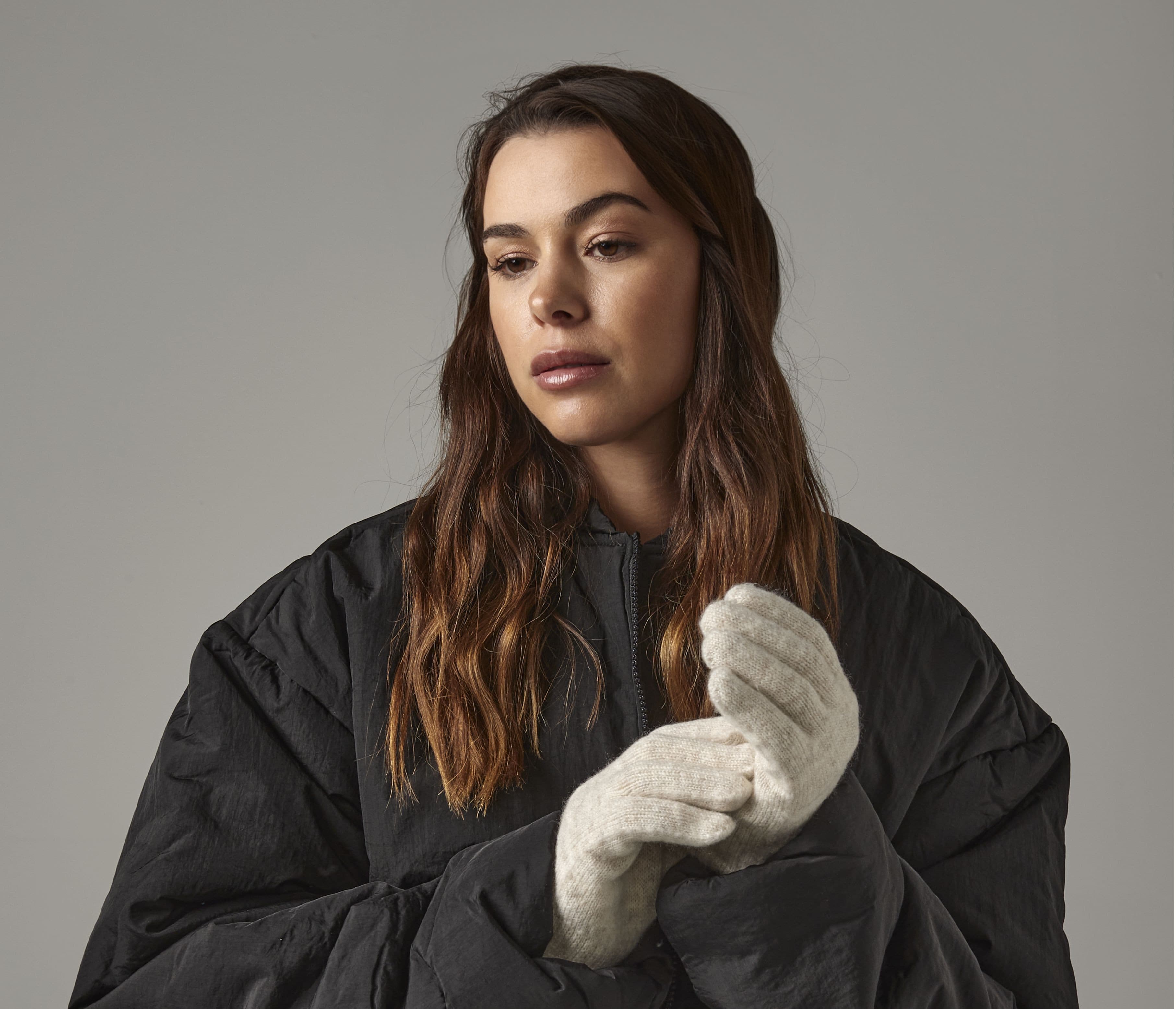 Gants en maille côtelée