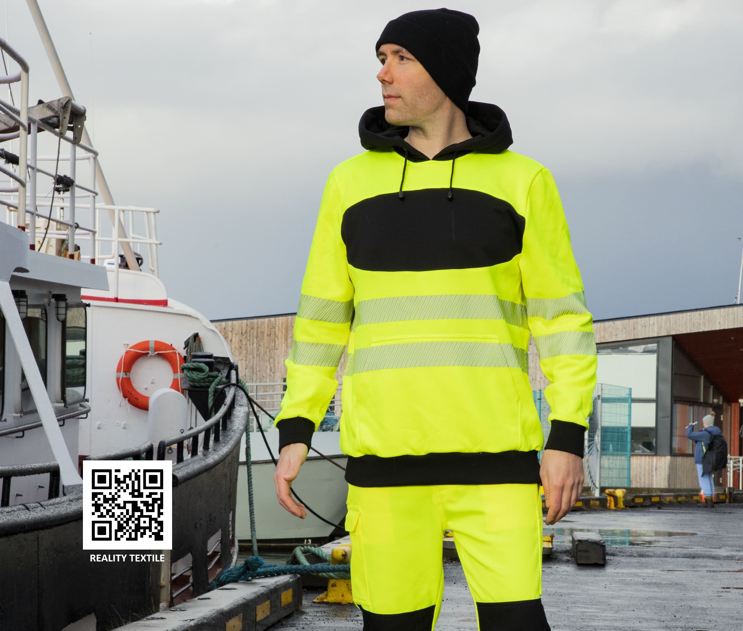 Sweat-shirt à capuche haute visibilité