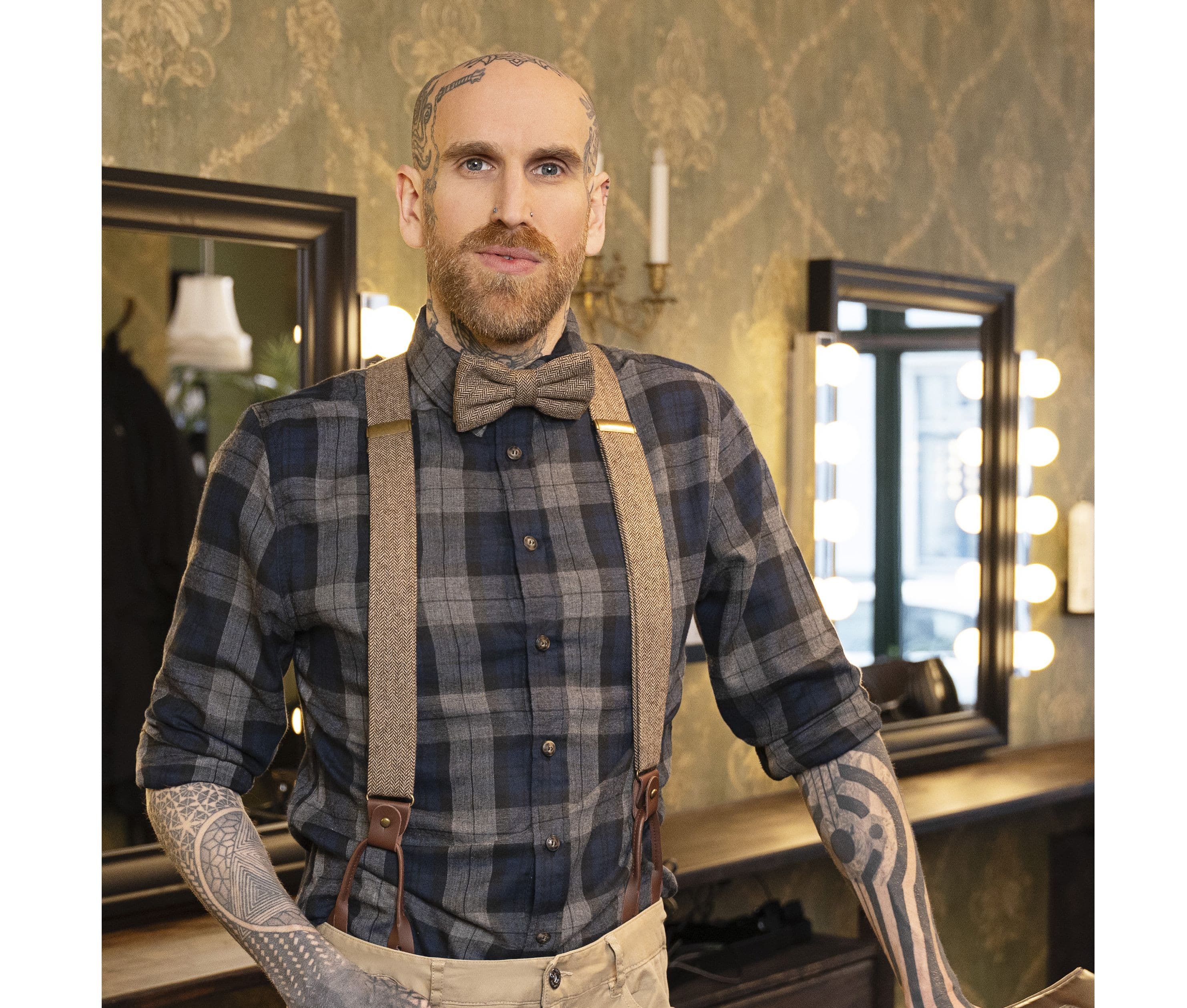 Bretelles avec motif à chevrons Herringbone