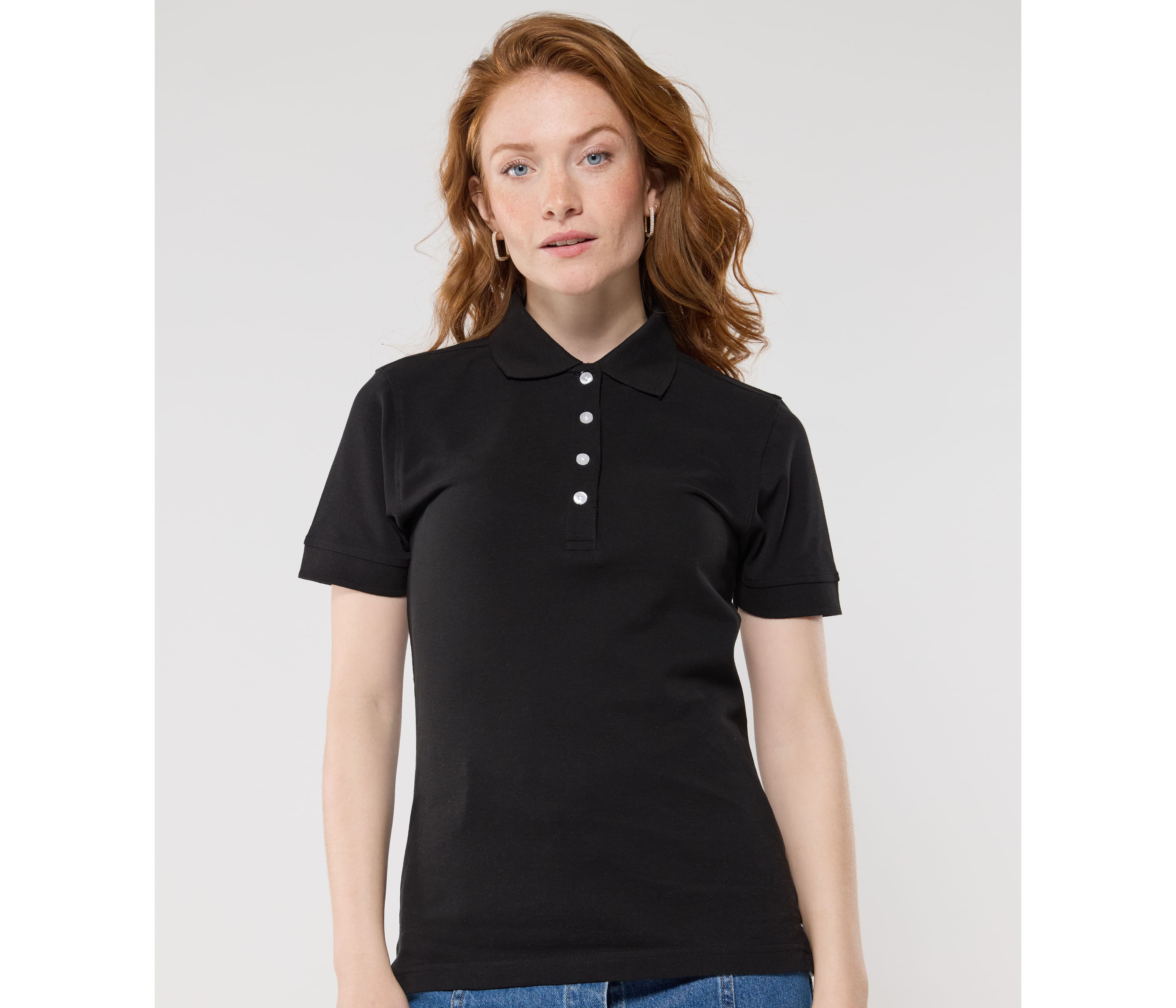 Polo femme boutons contrastés